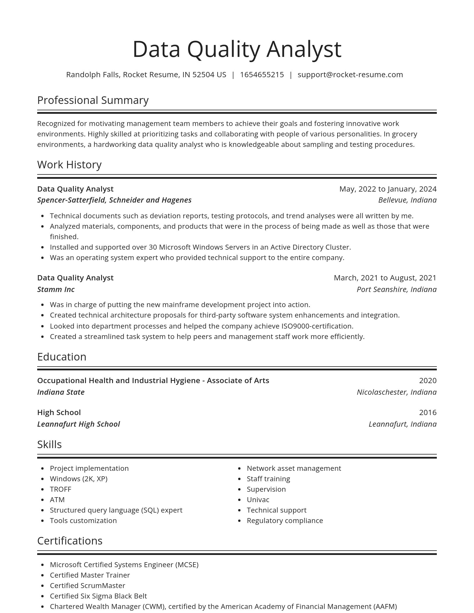 Spotlight resume template
