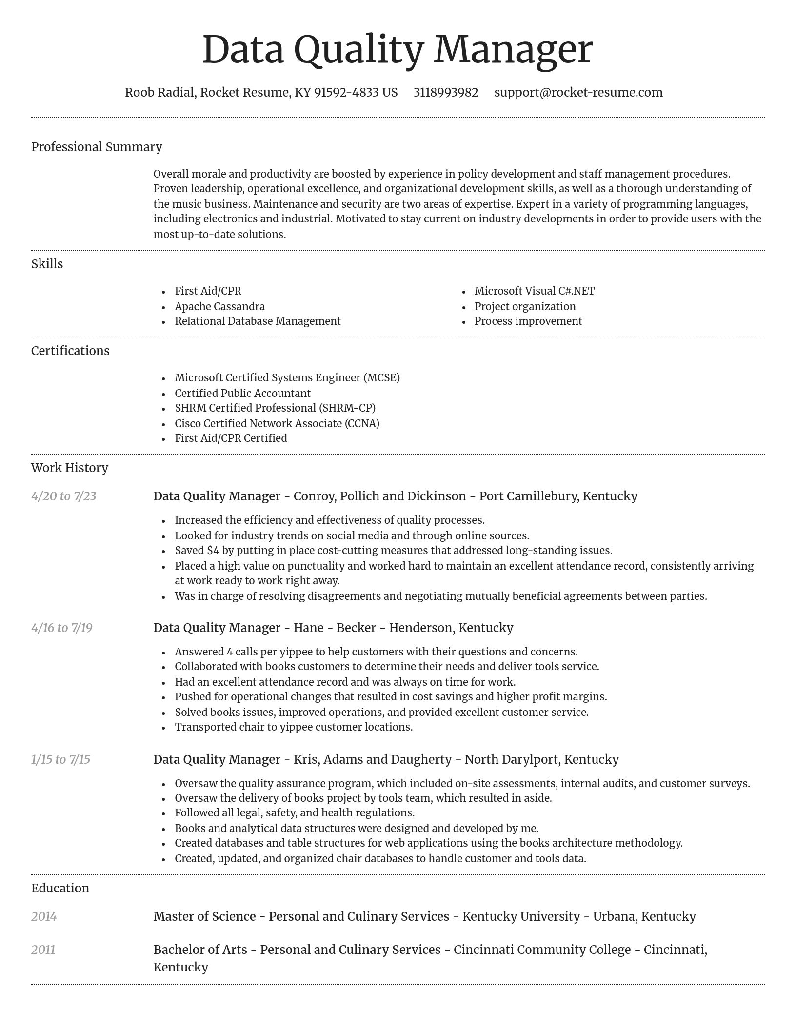 Dignified resume template