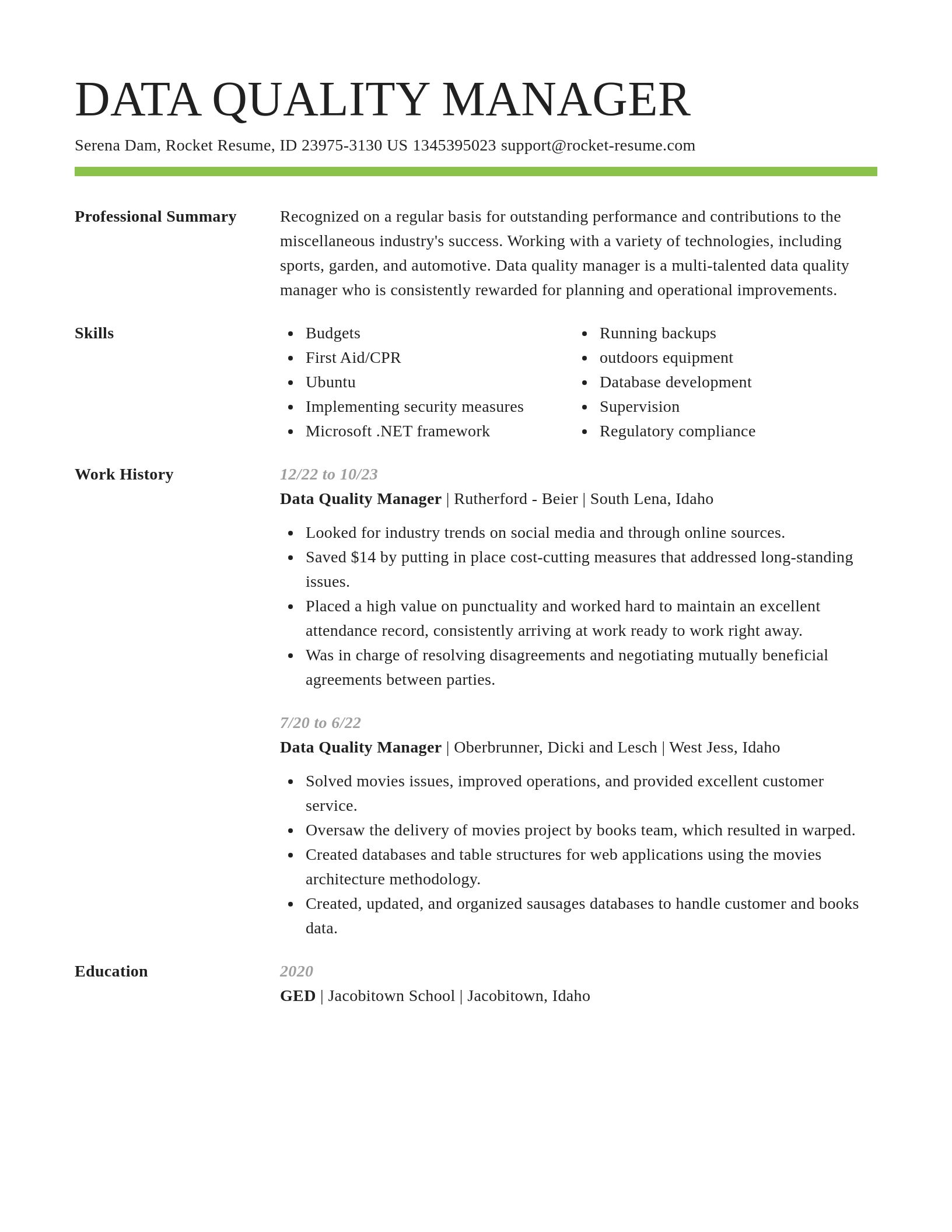 Smart resume template