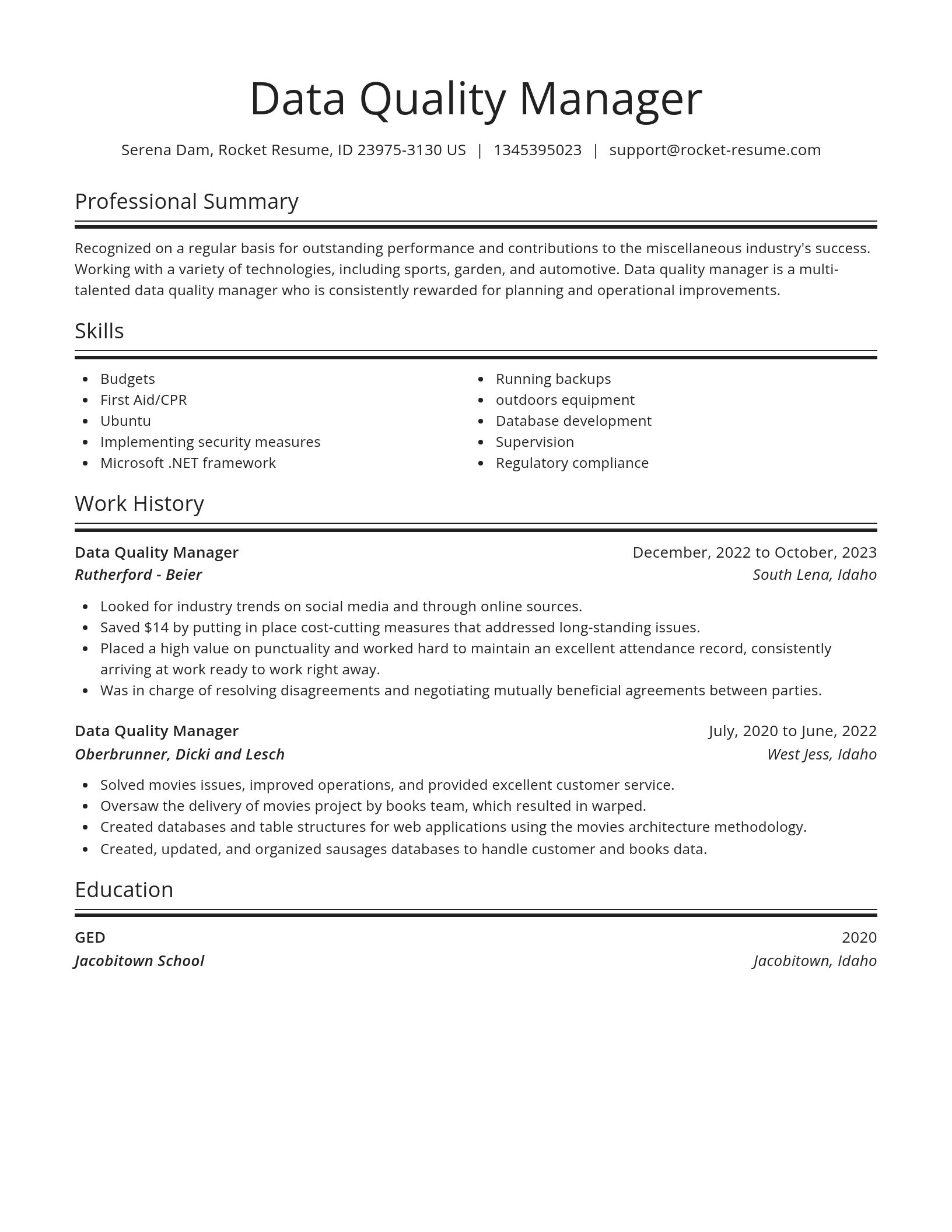 Spotlight resume template
