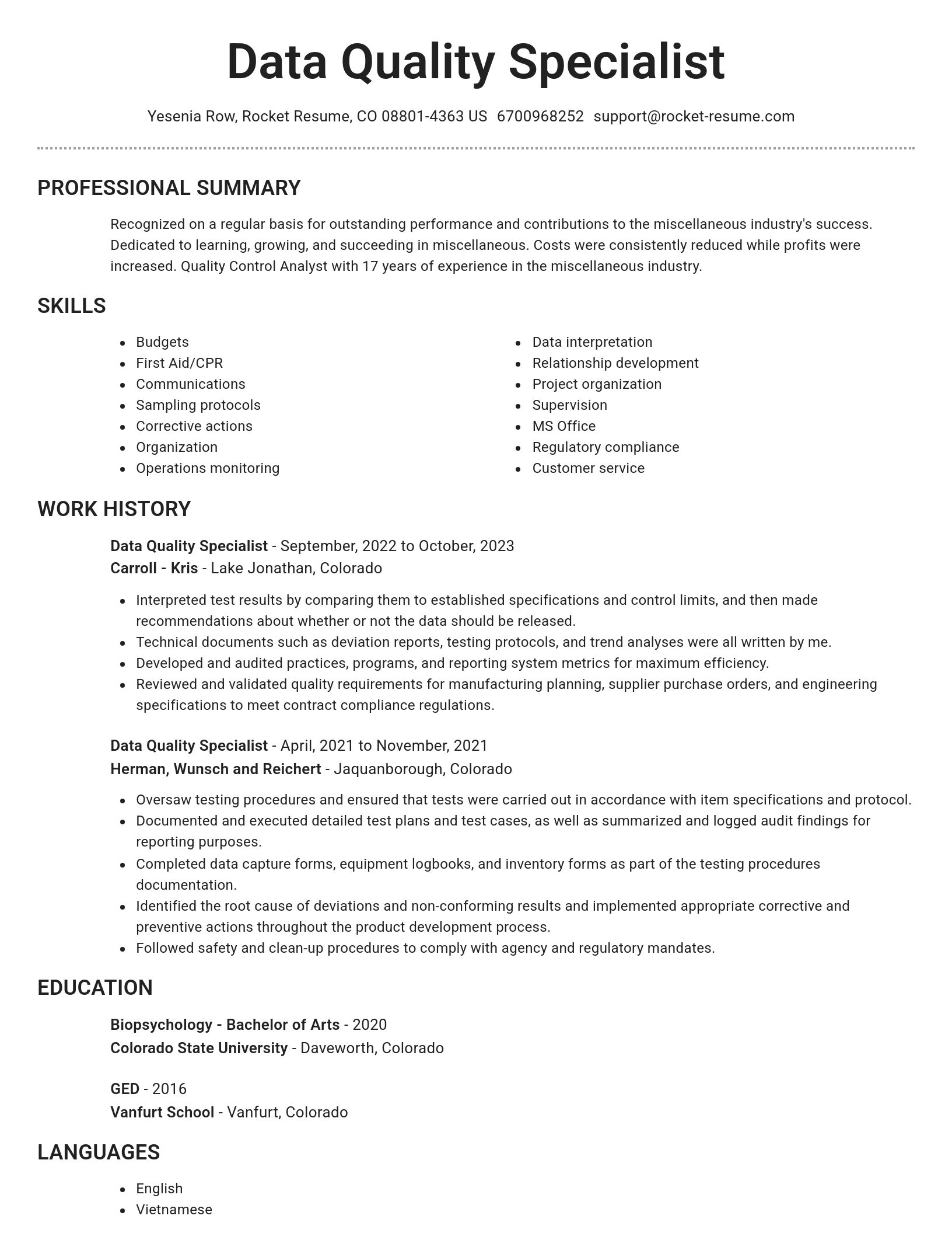 Brilliant resume template