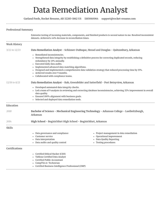Dignified resume template