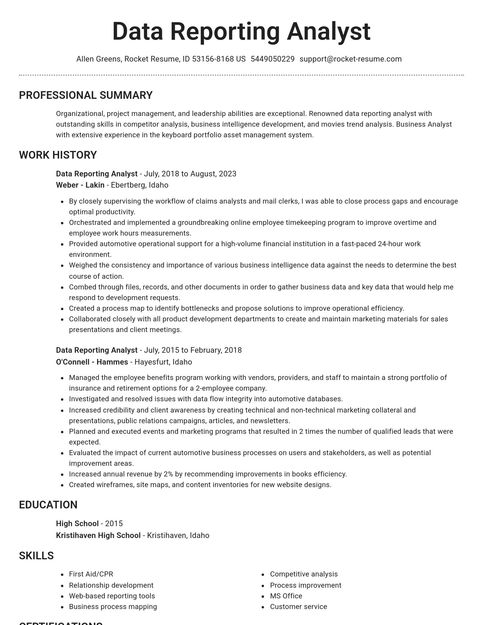Brilliant resume template
