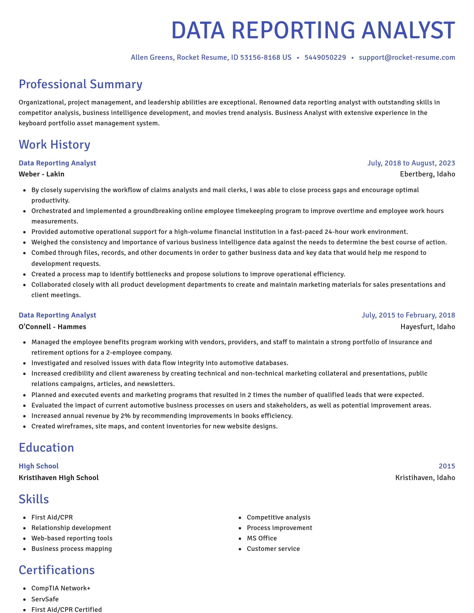 Novel resume template