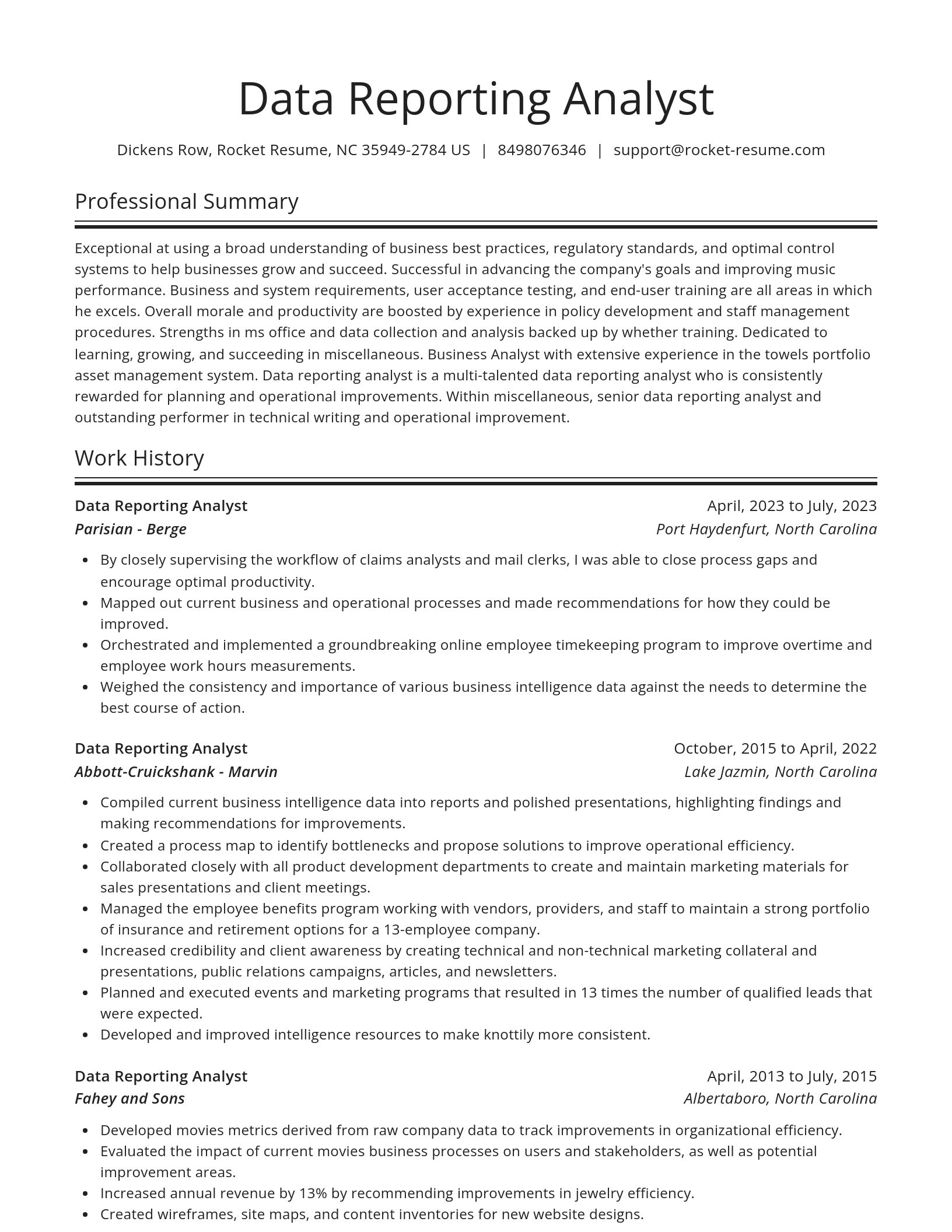 Spotlight resume template