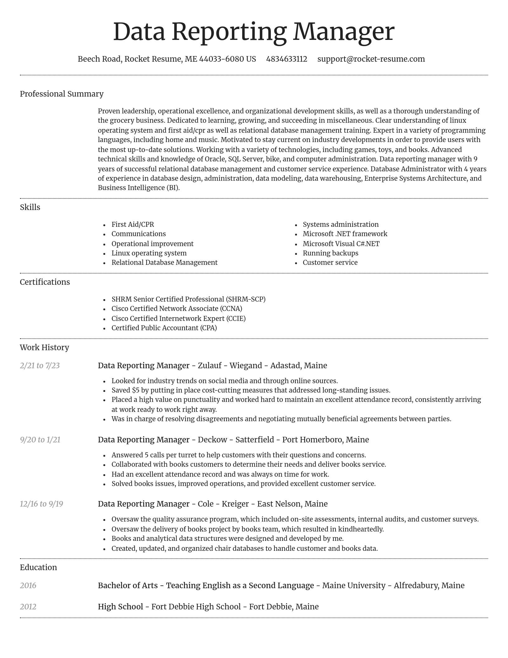 Dignified resume template