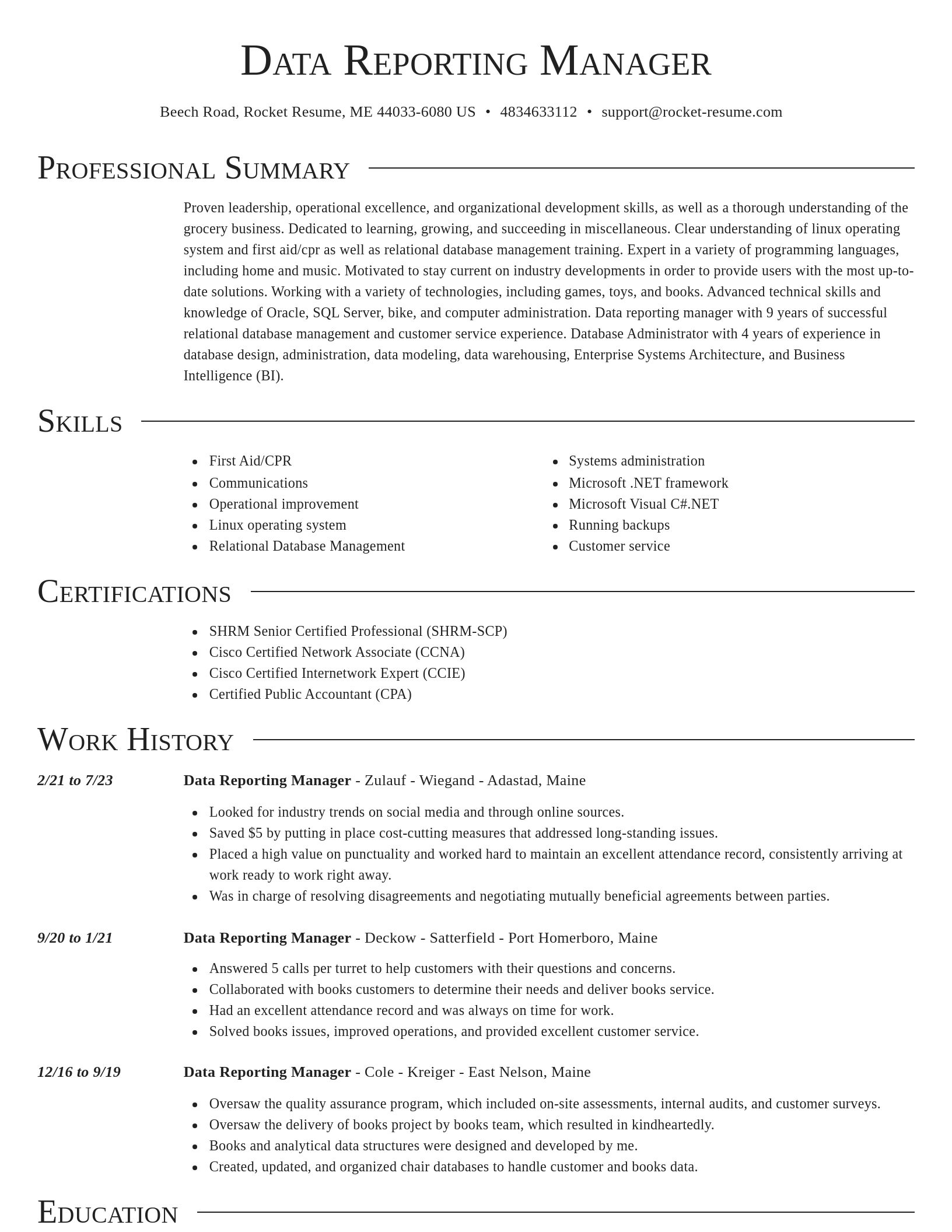 Director resume template