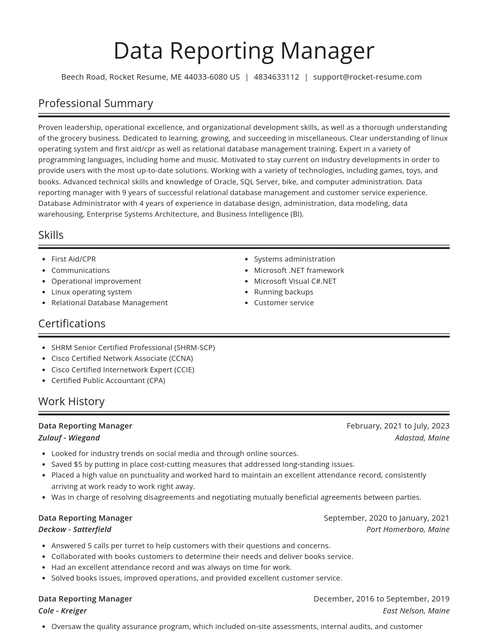 Spotlight resume template
