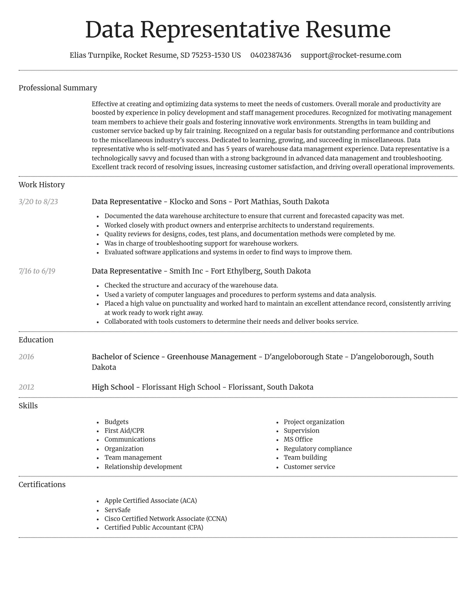 Dignified resume template