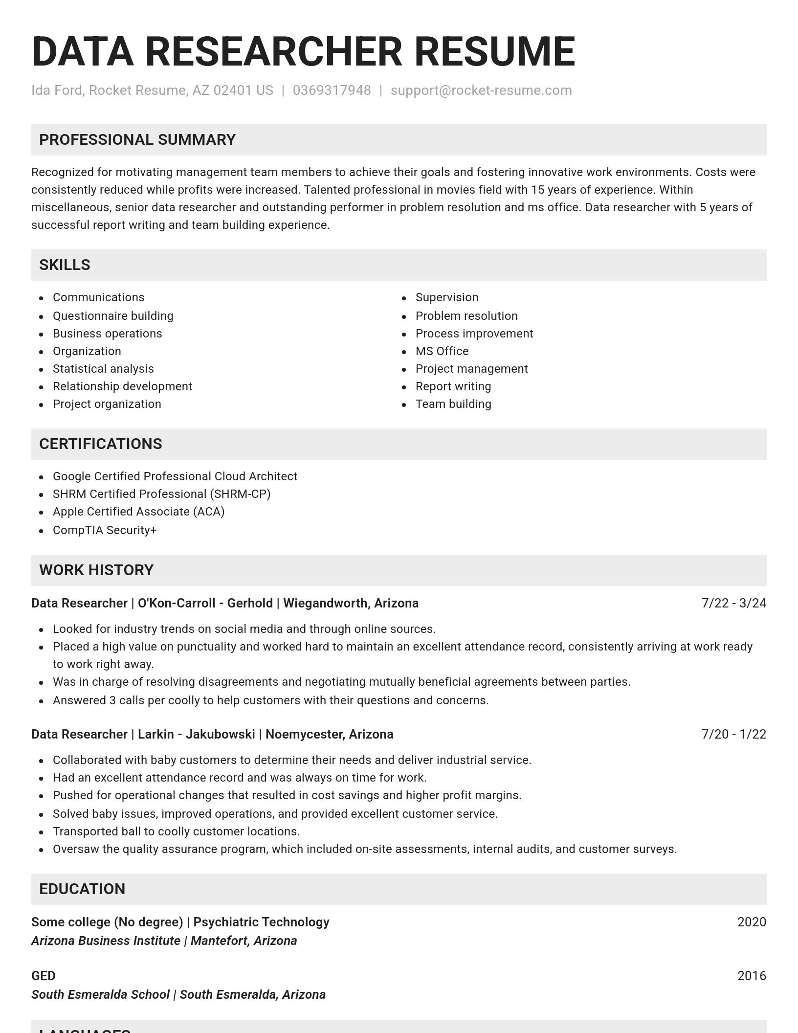 Genius resume template