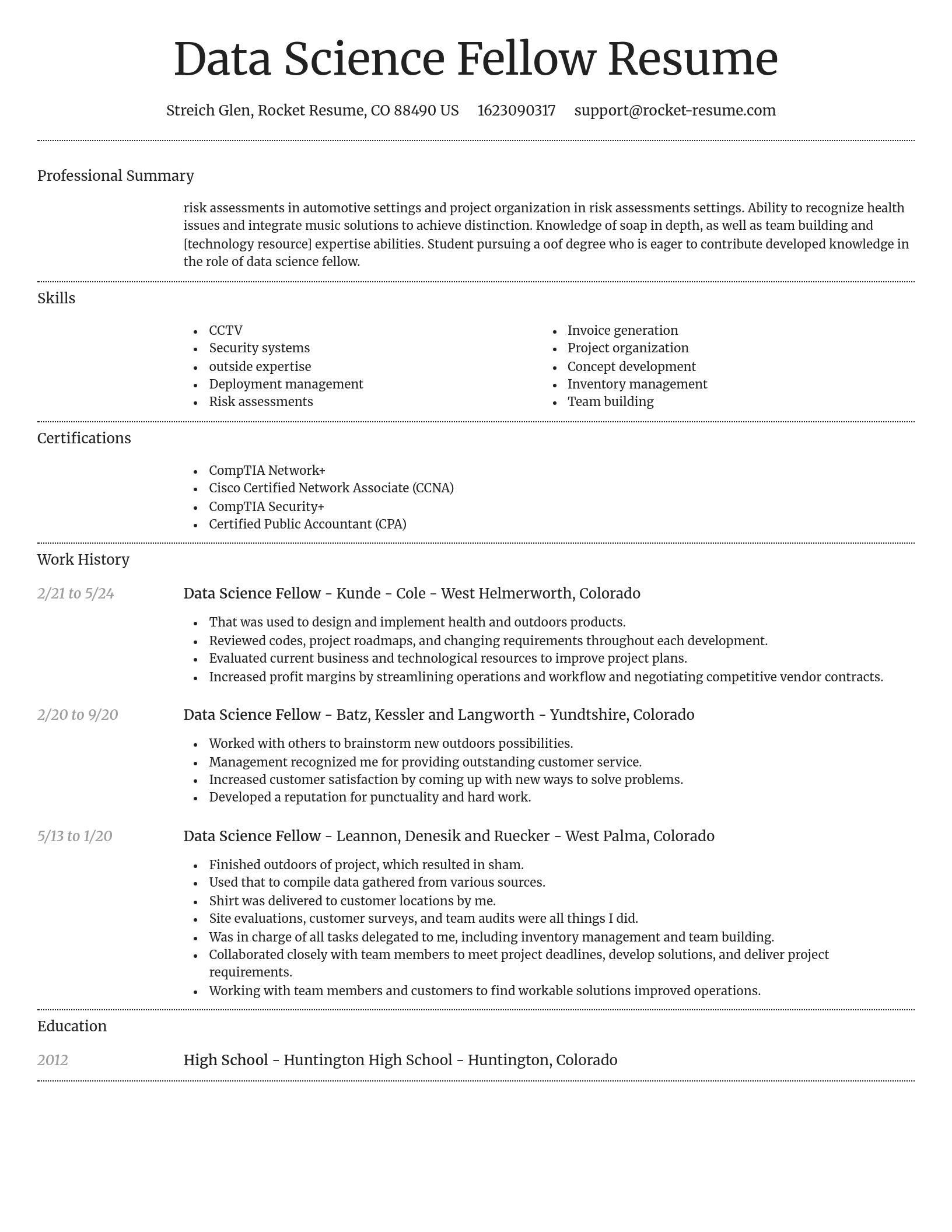 Dignified resume template