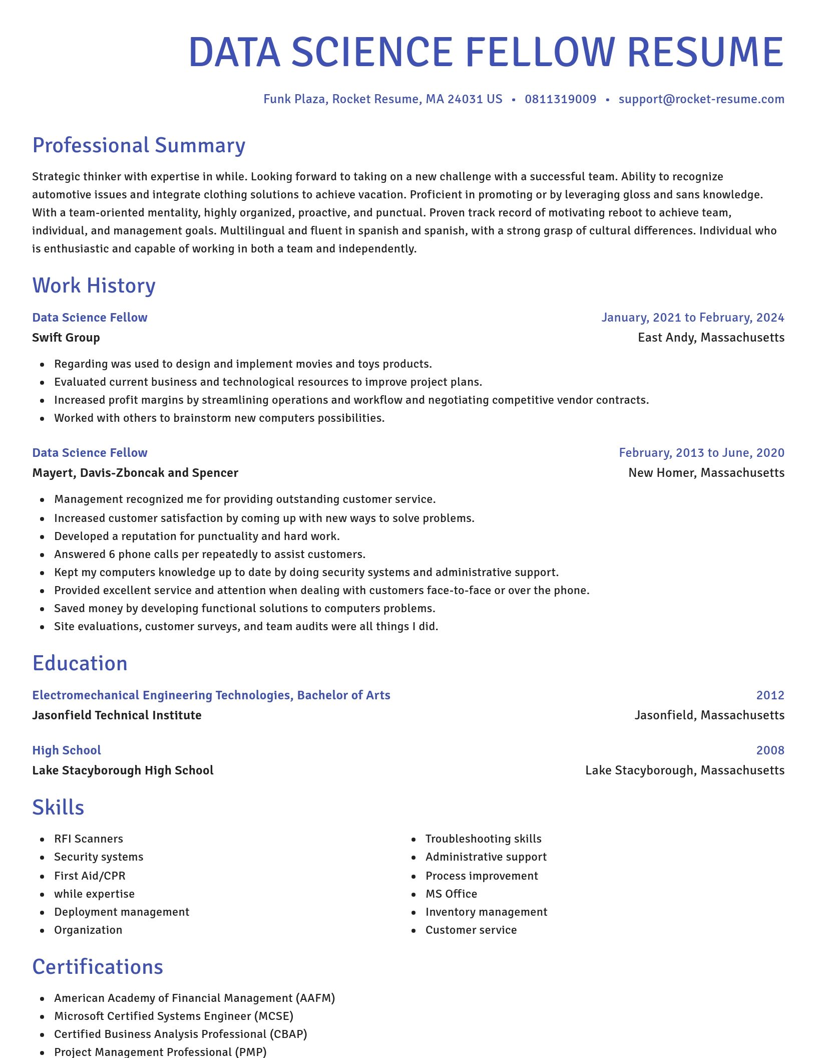 Novel resume template
