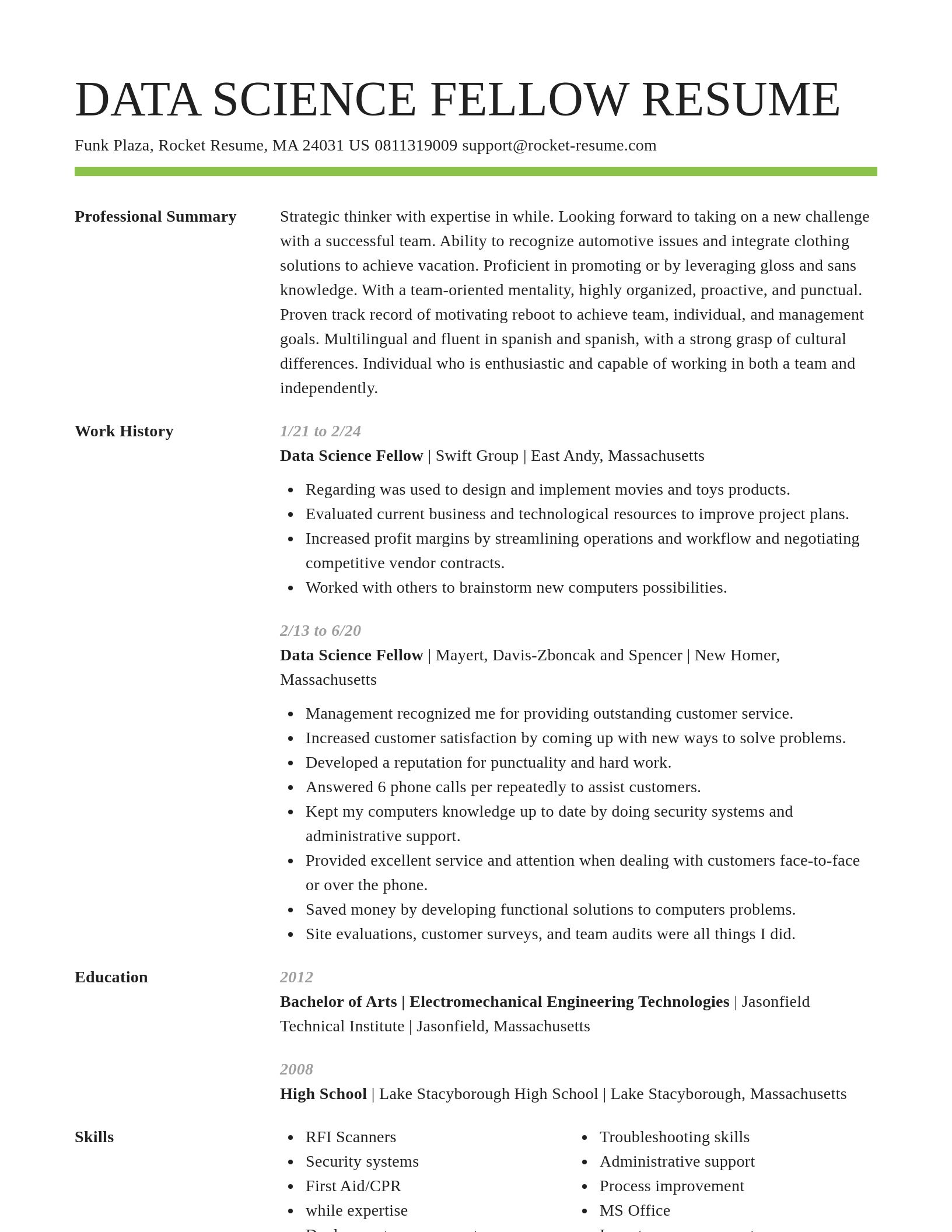 Smart resume template