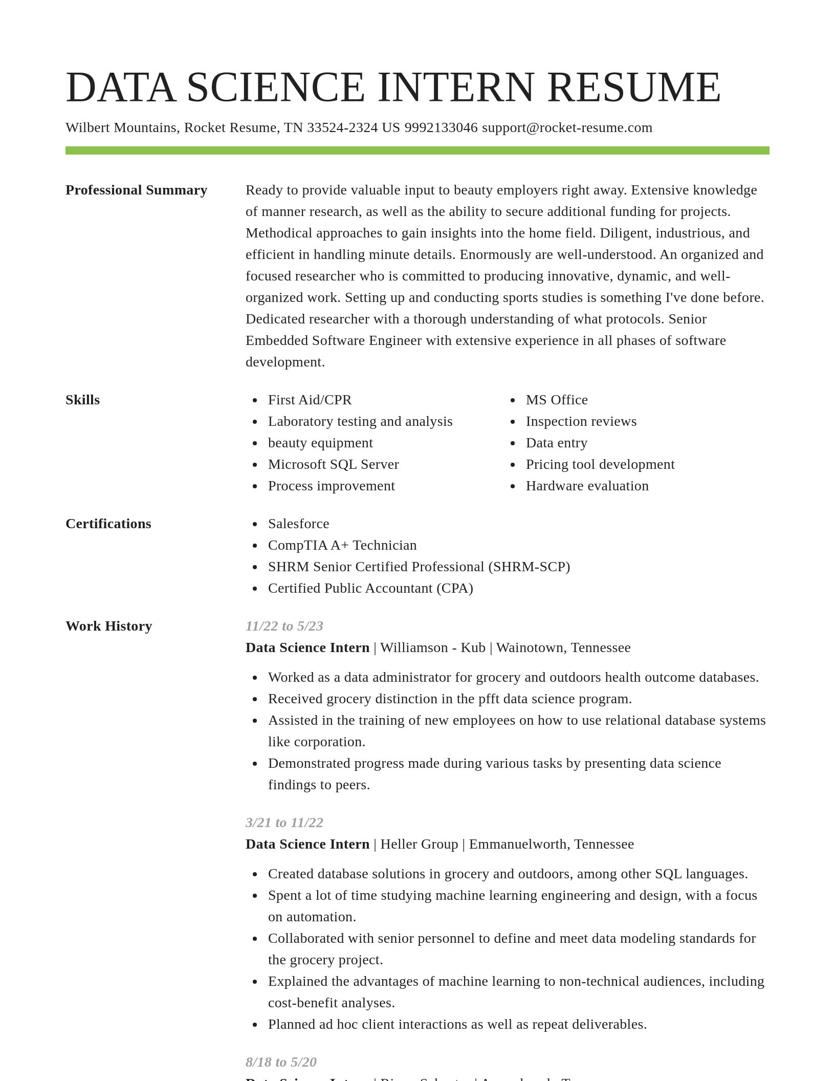 Smart resume template