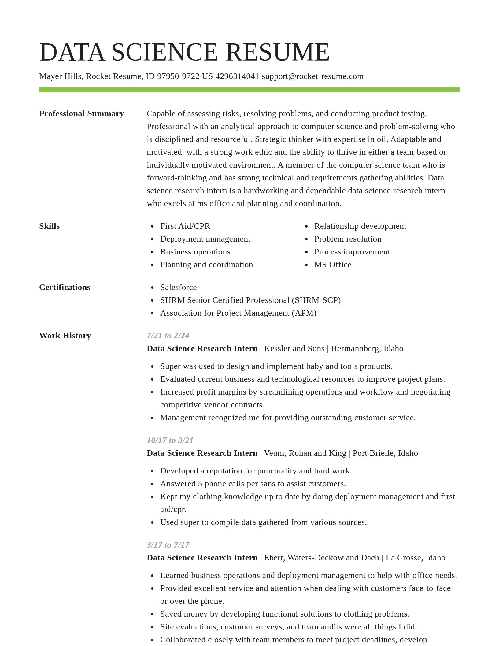 Smart resume template