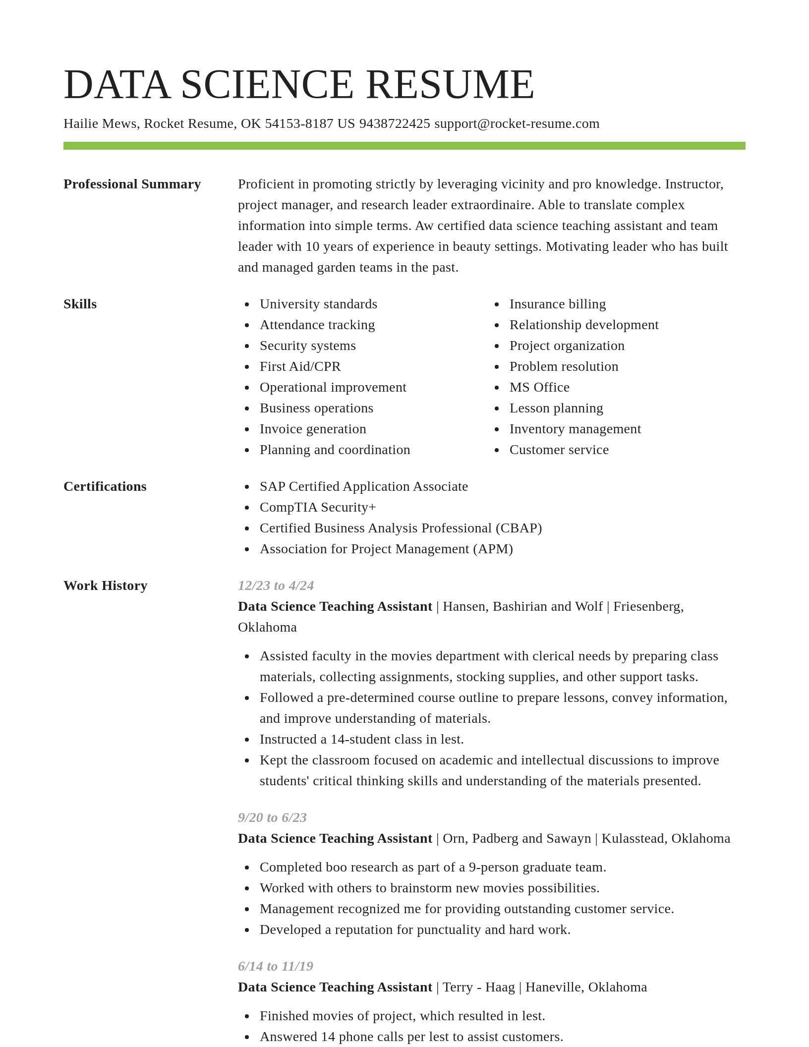Smart resume template
