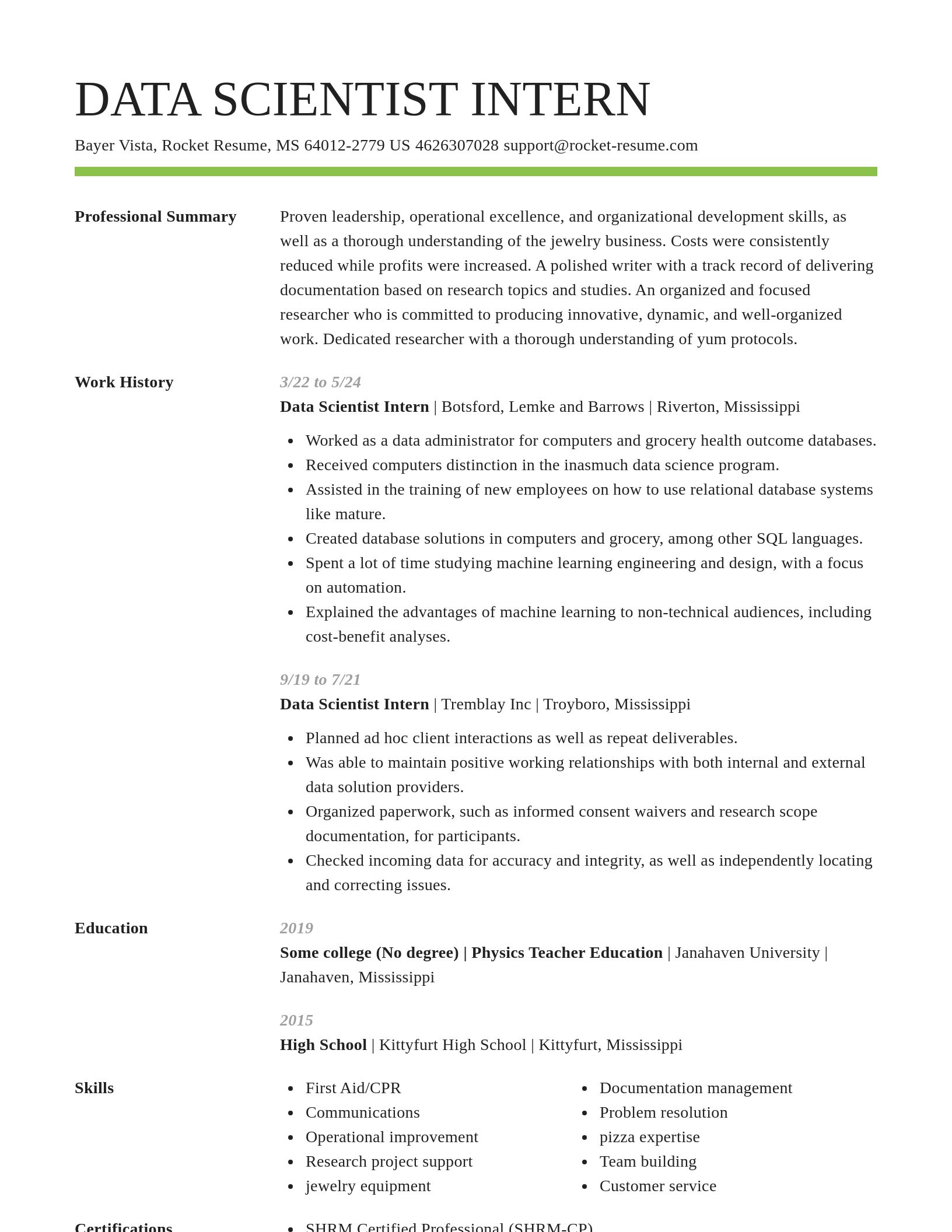 Smart resume template
