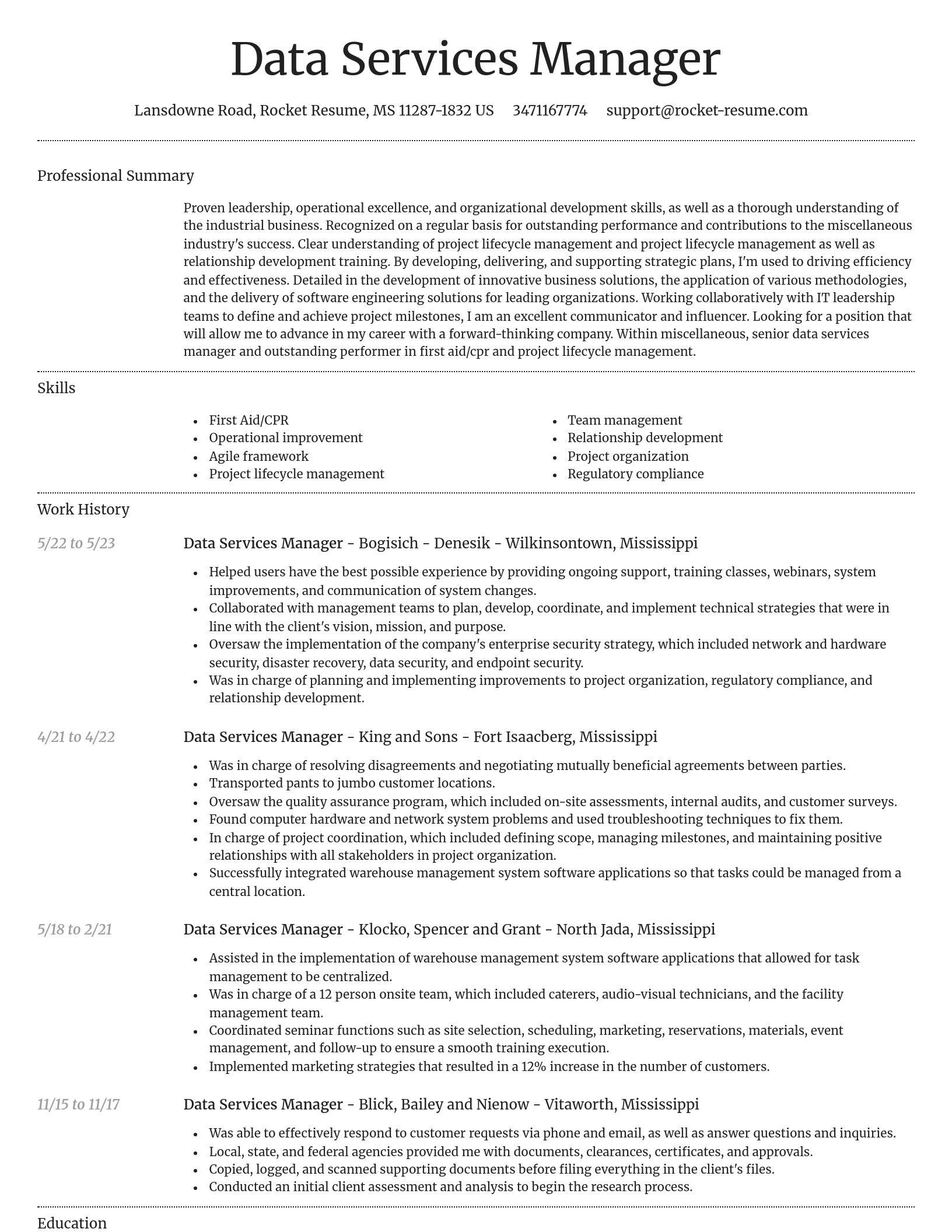 Dignified resume template