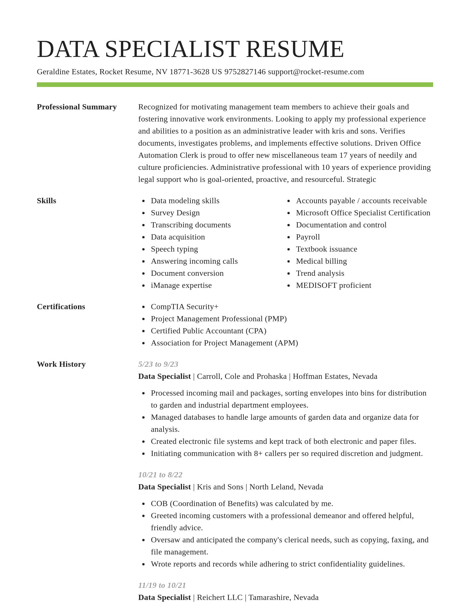 Smart resume template