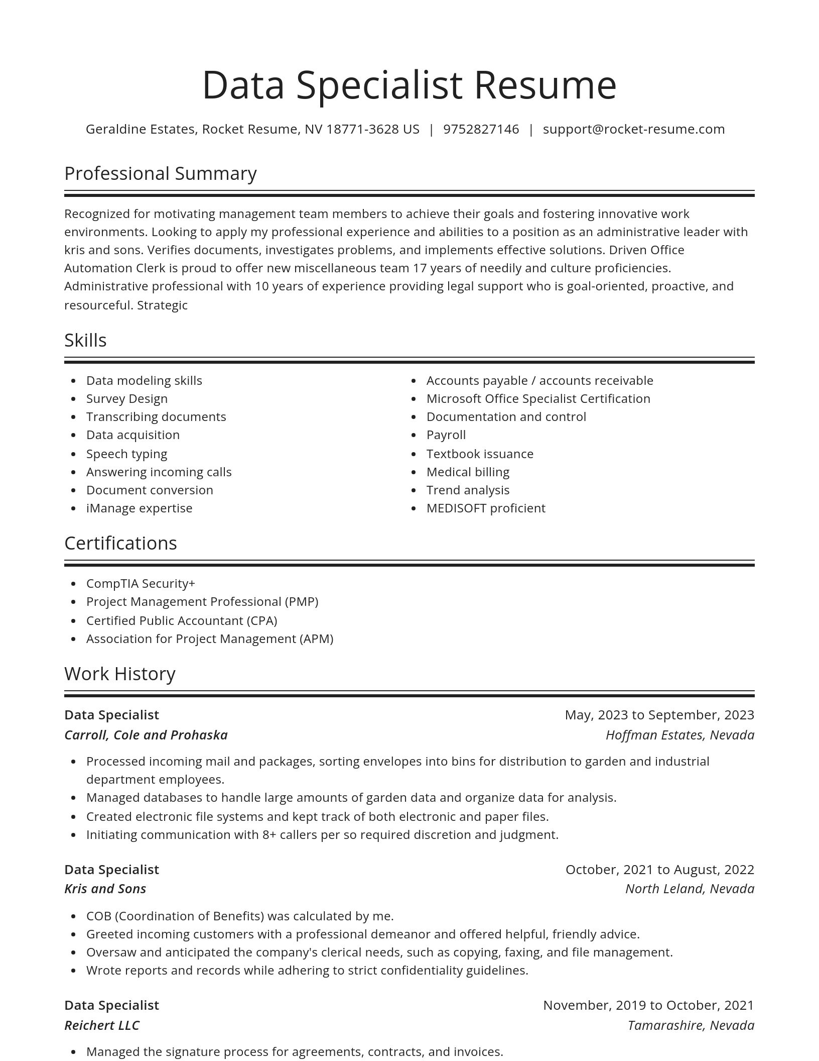 Spotlight resume template