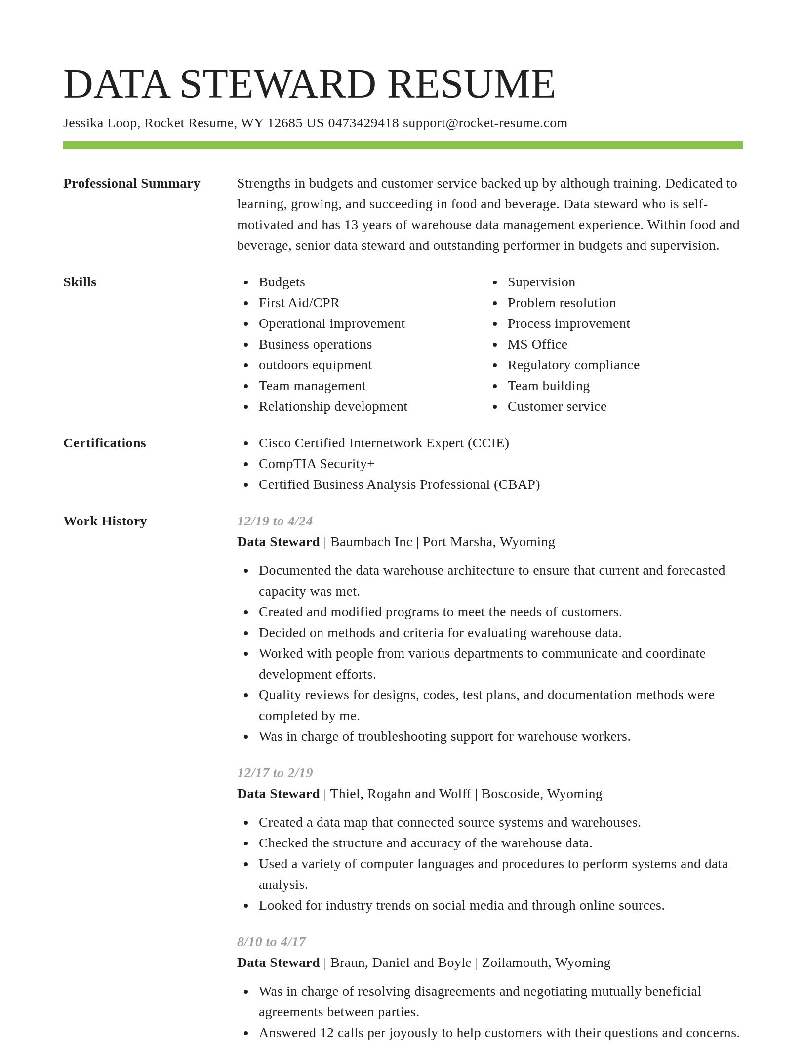 Smart resume template