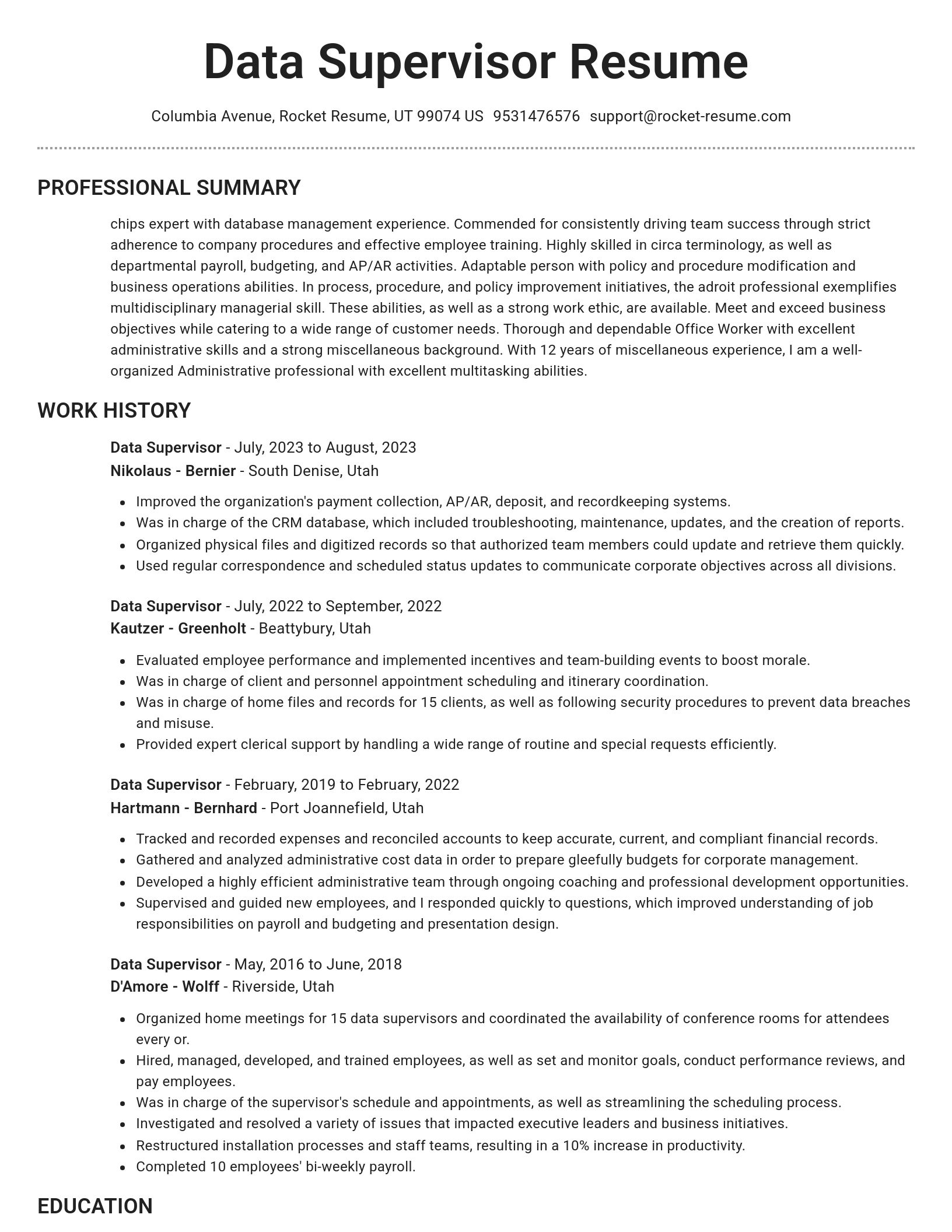 Brilliant resume template
