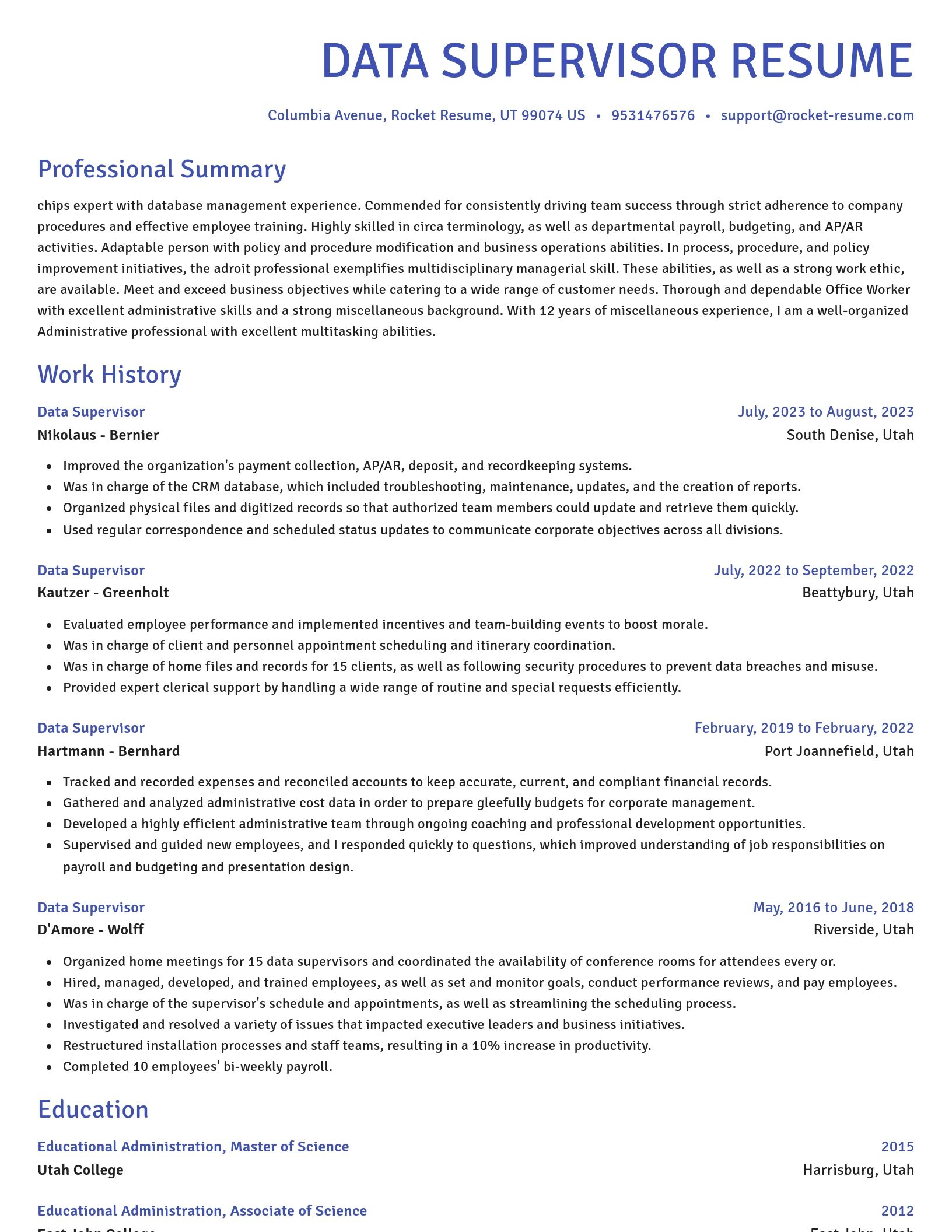 Novel resume template