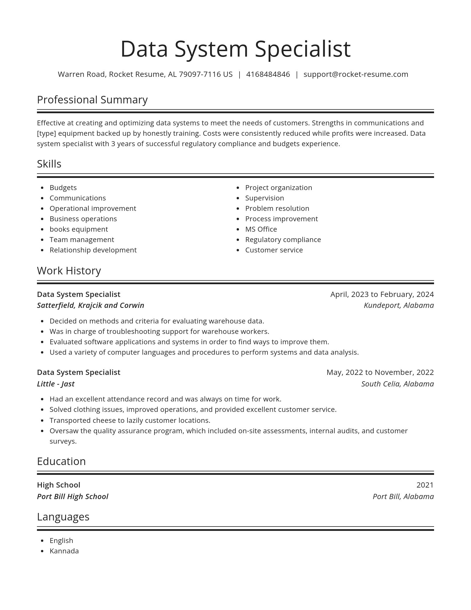 Spotlight resume template