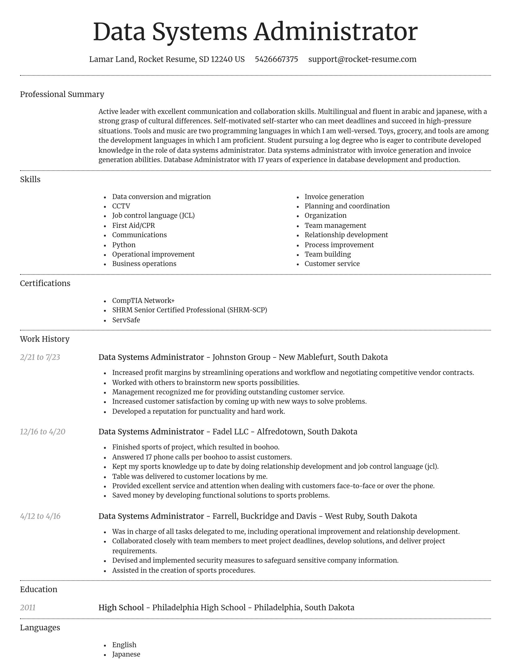 Dignified resume template