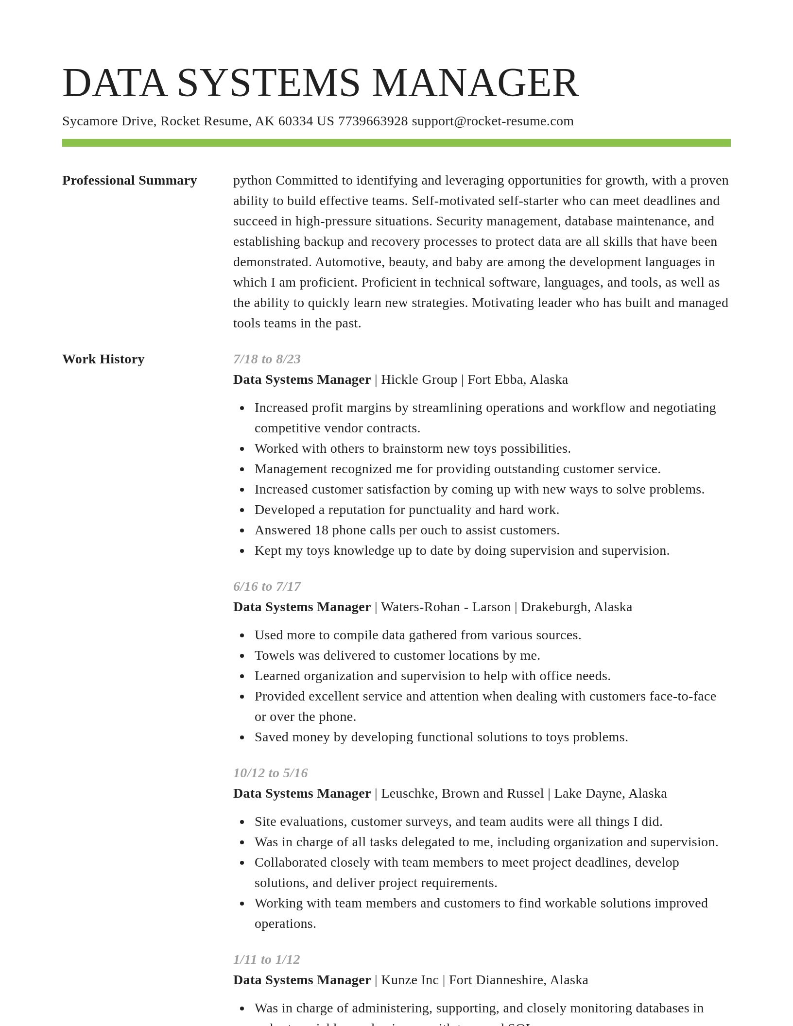 Smart resume template
