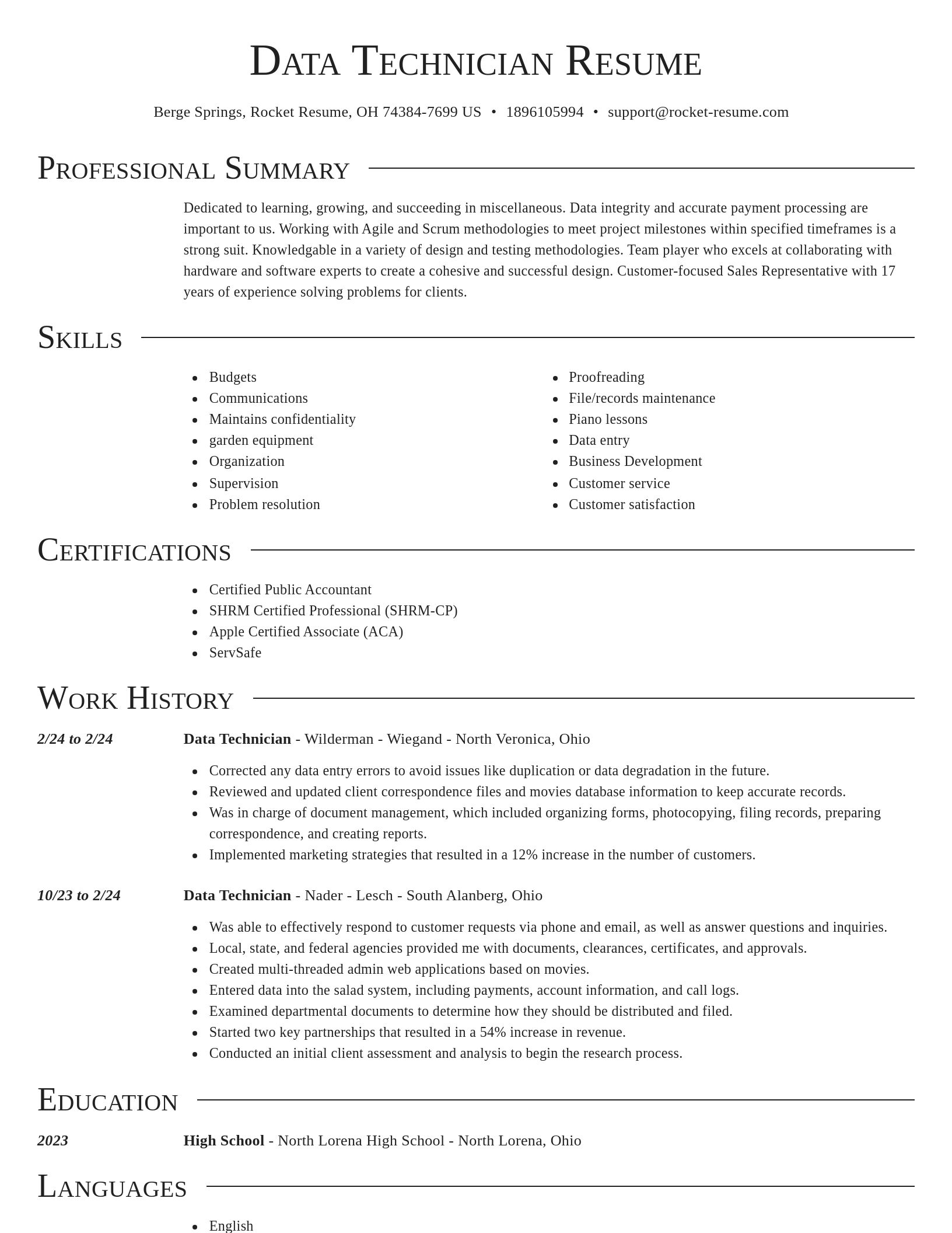 Director resume template