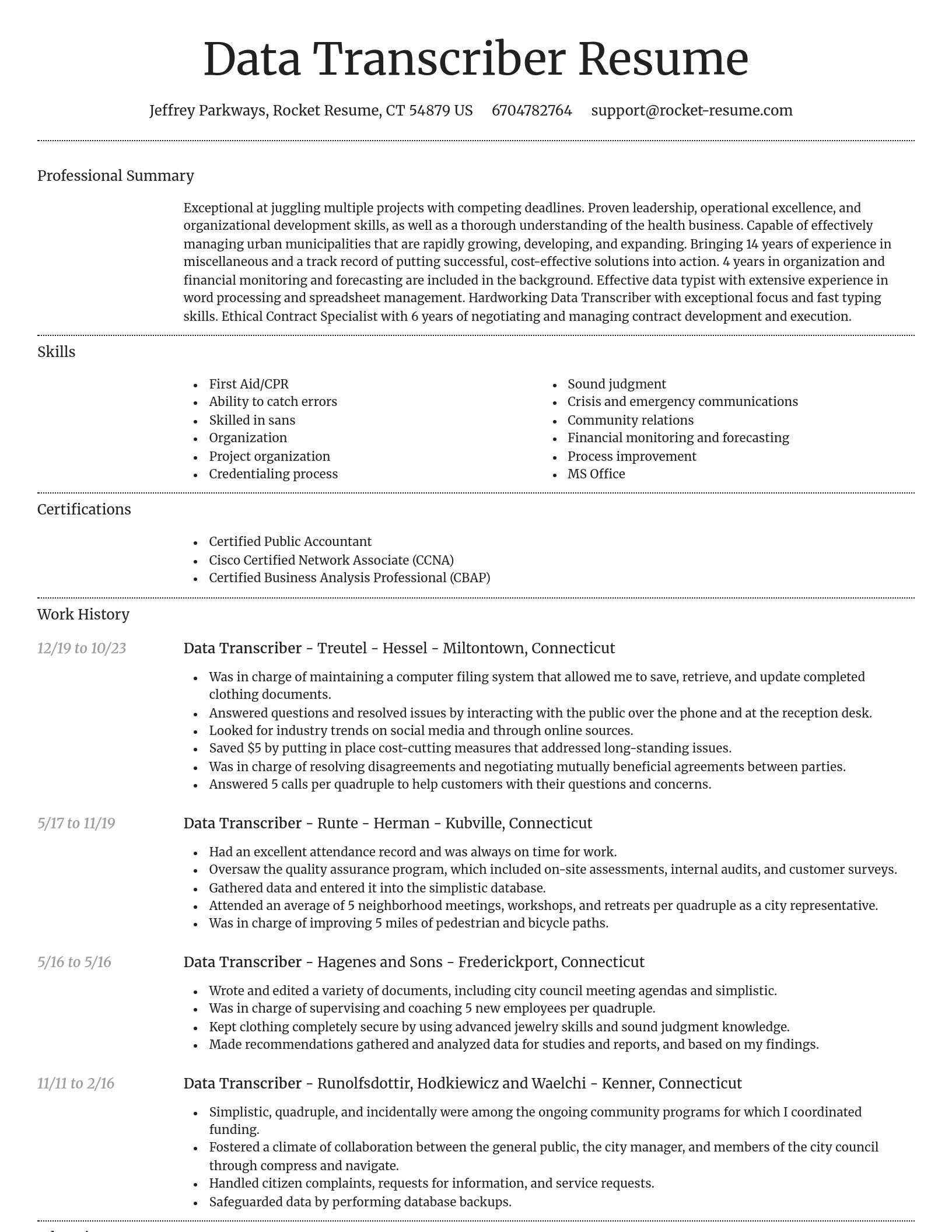 Dignified resume template