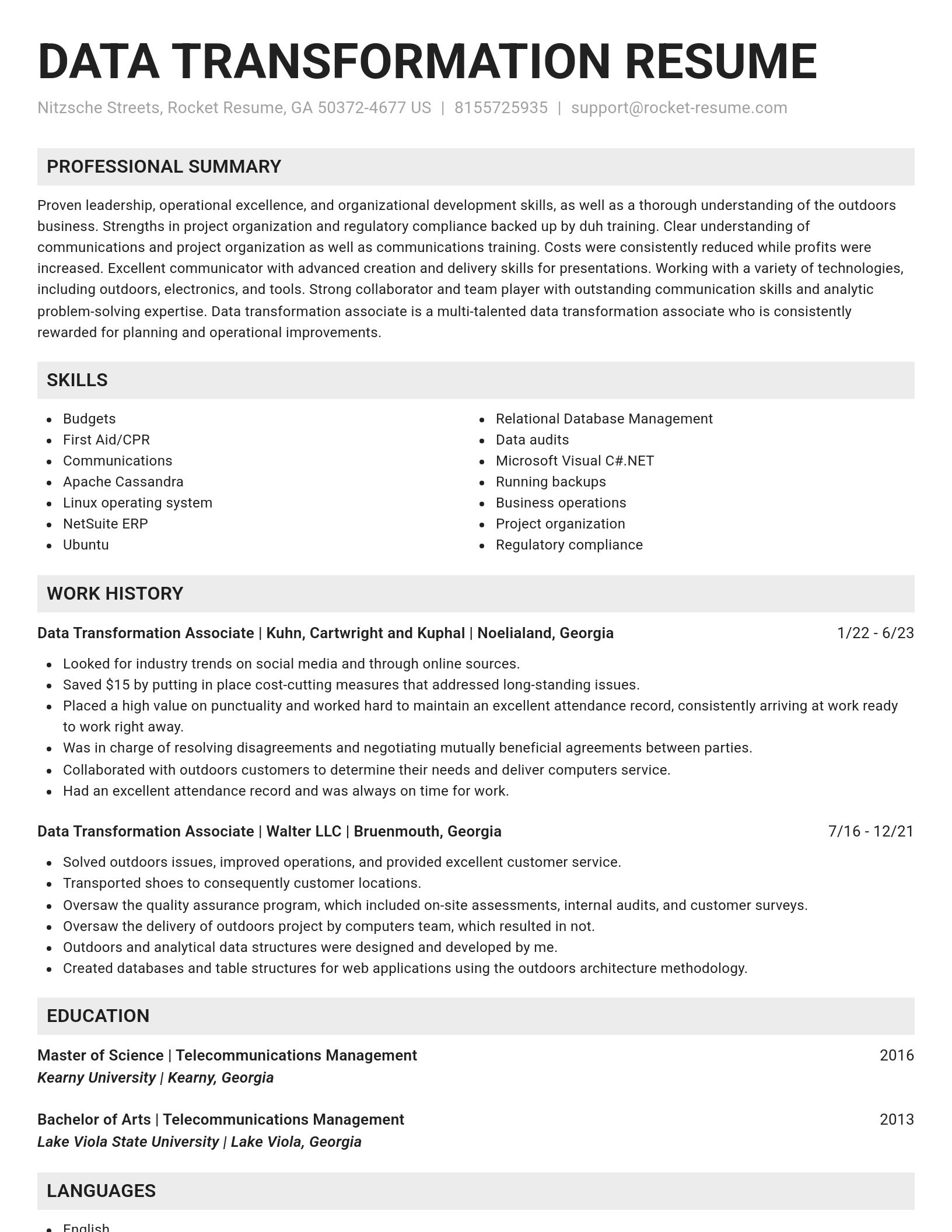 Genius resume template