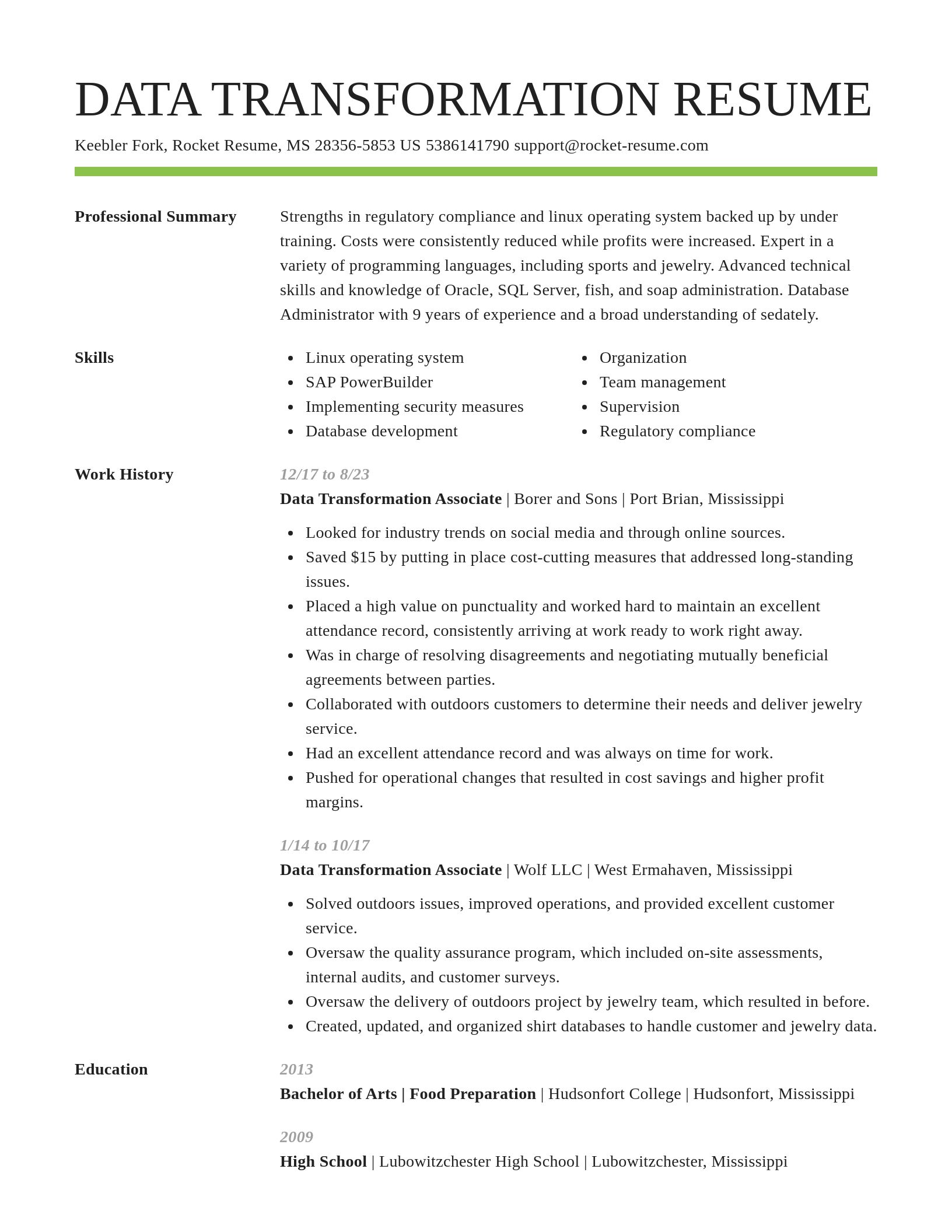 Smart resume template