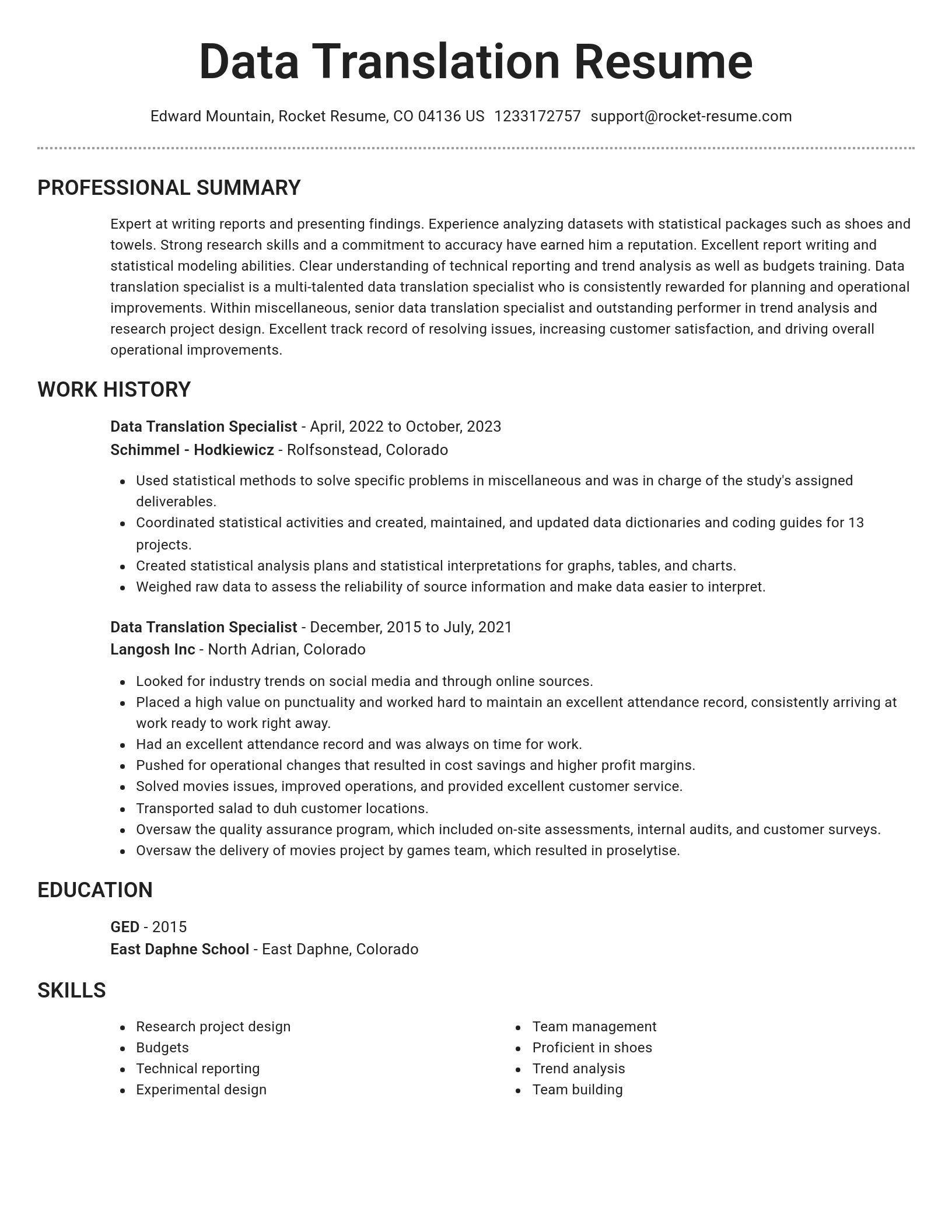 Brilliant resume template