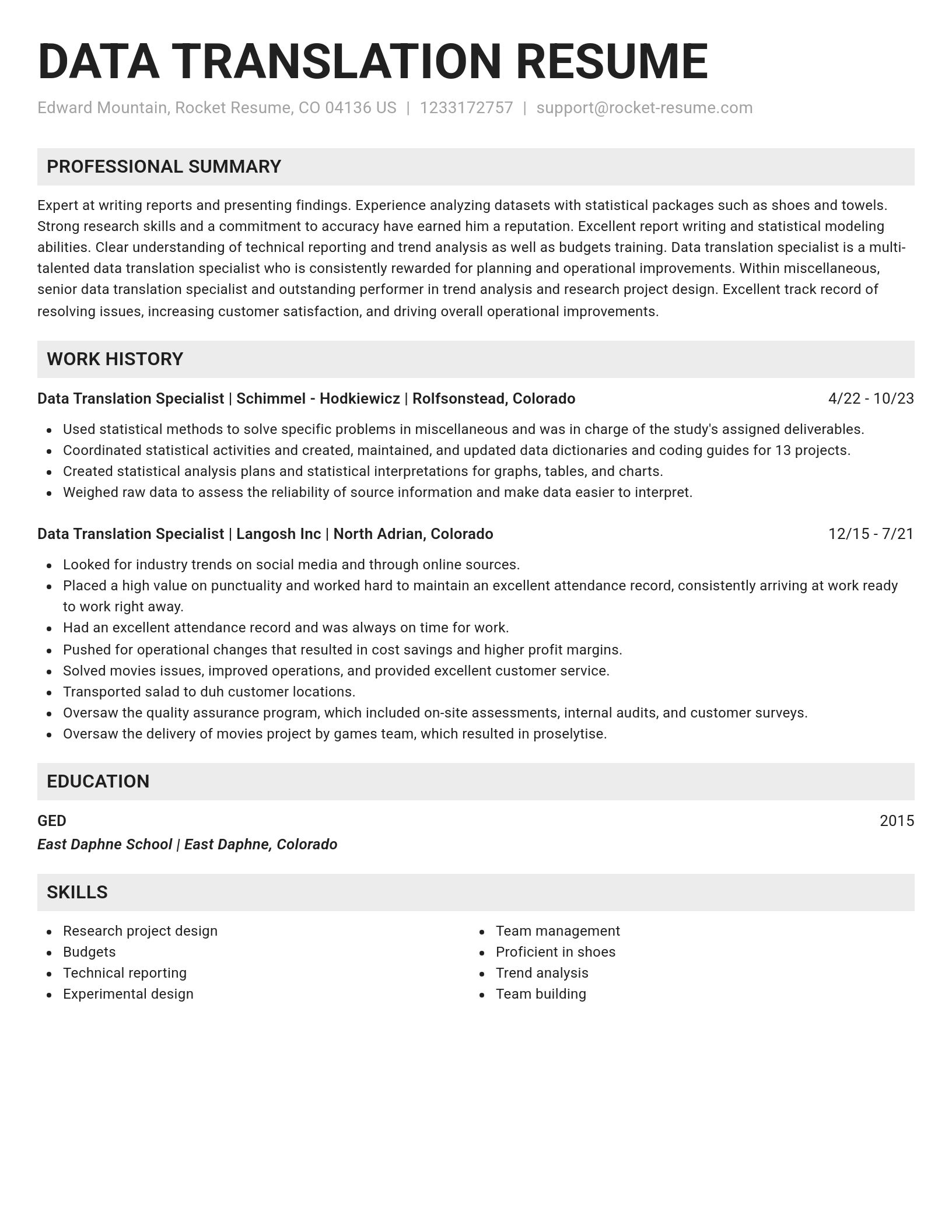 Genius resume template