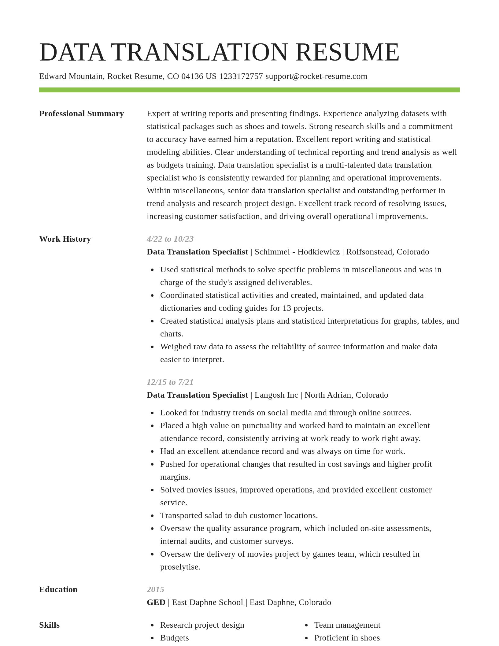Smart resume template