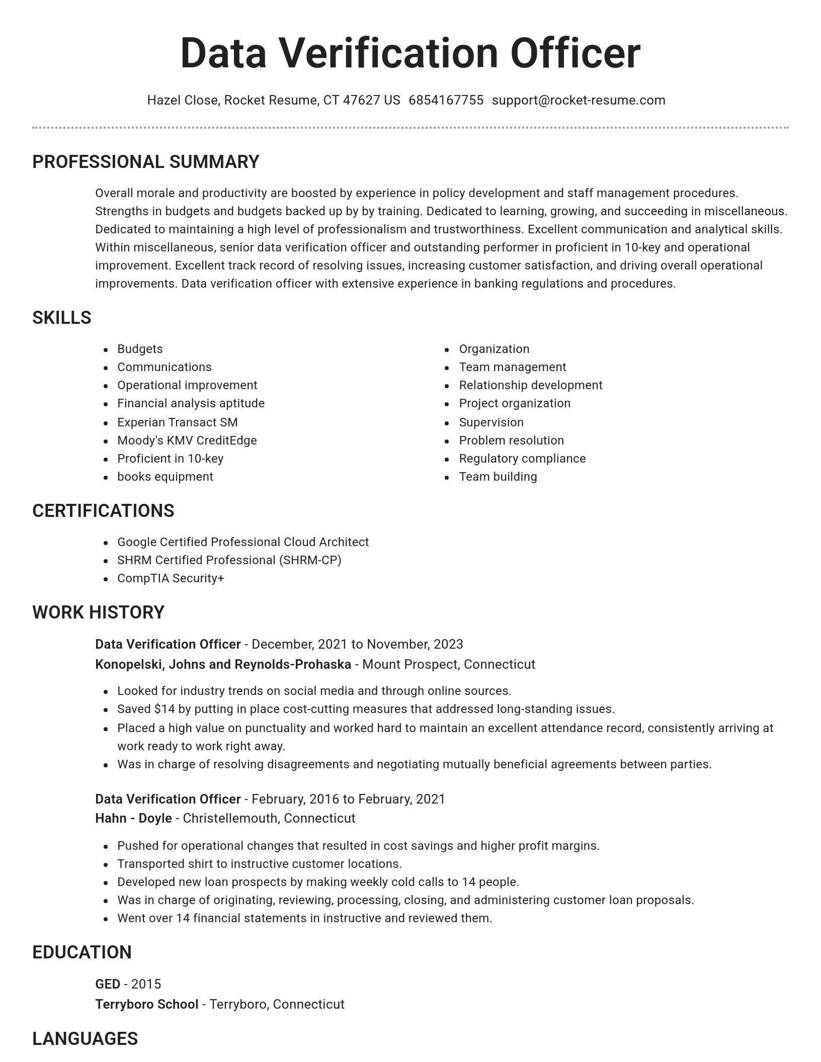 Brilliant resume template