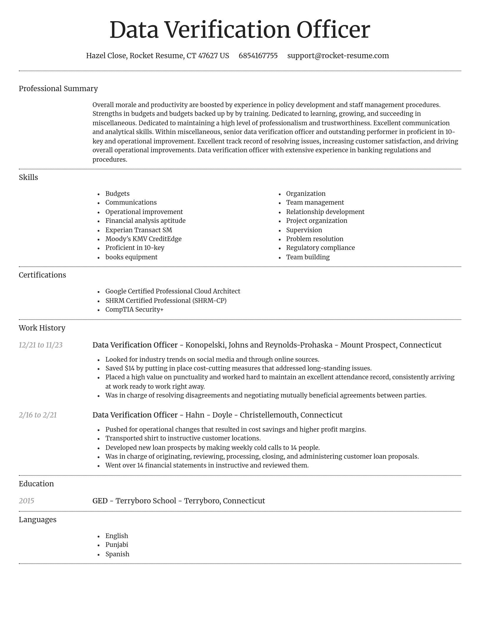 Dignified resume template