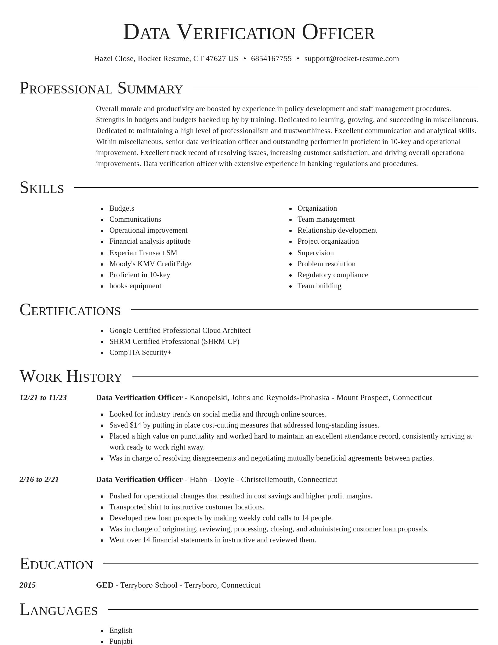 Director resume template