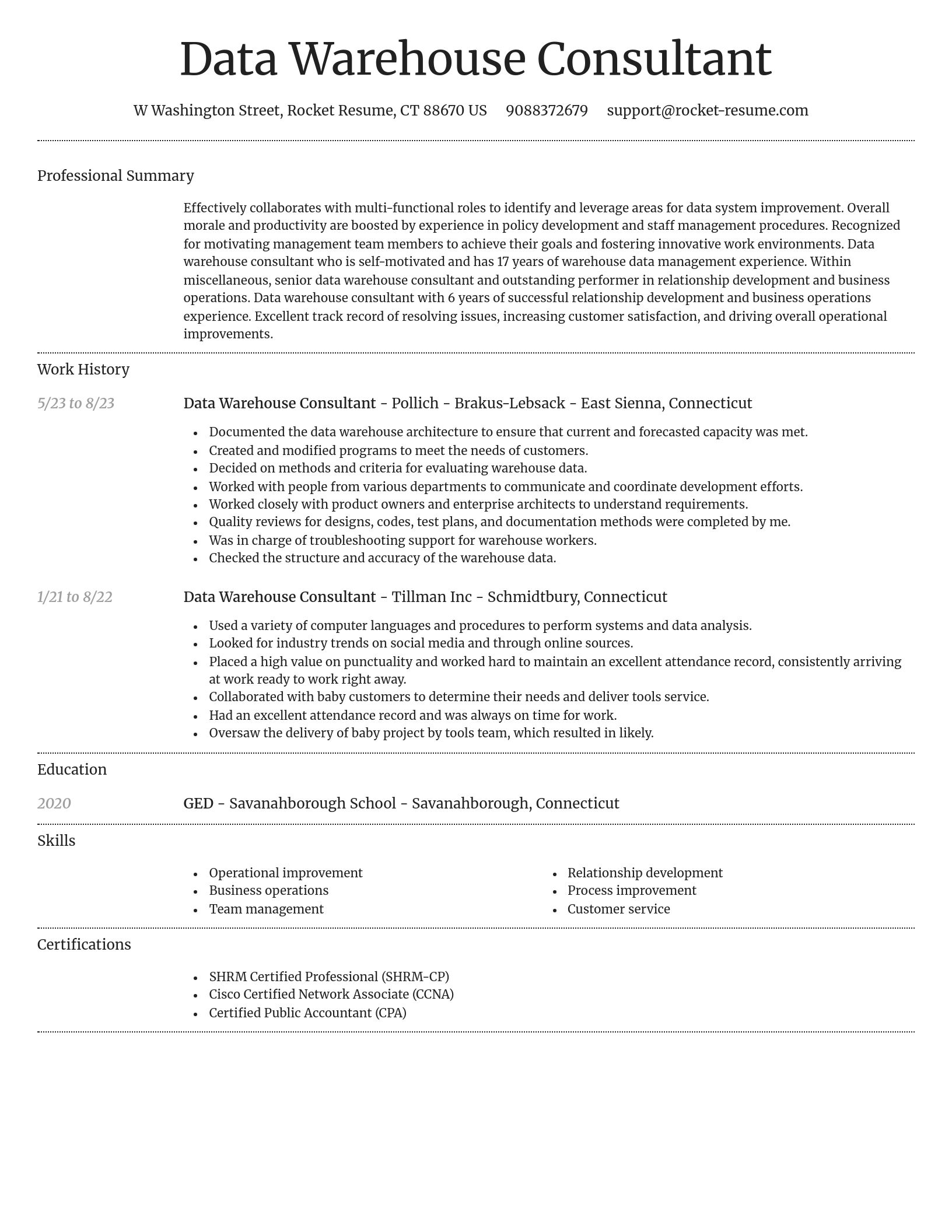 Dignified resume template