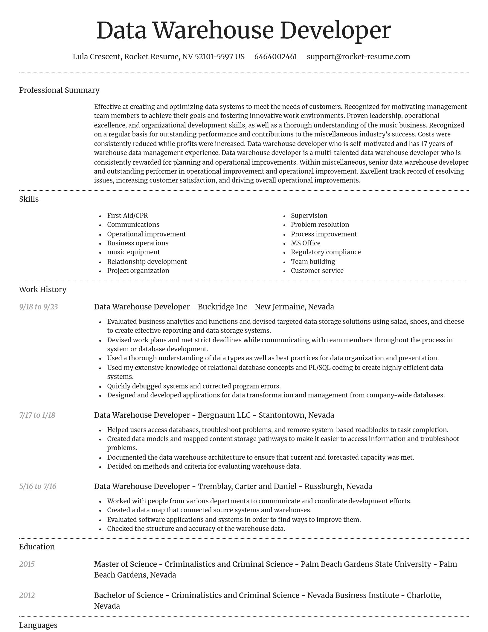 Dignified resume template