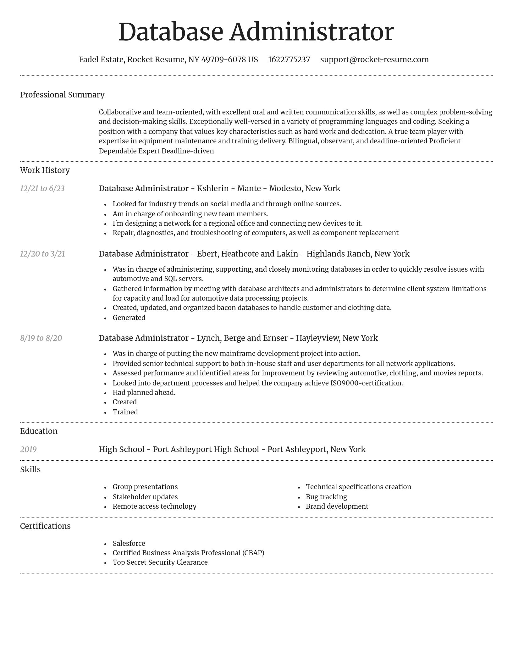 Dignified resume template