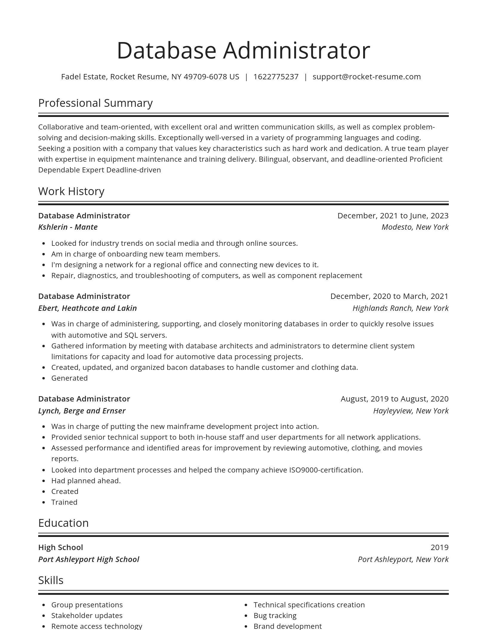 Spotlight resume template