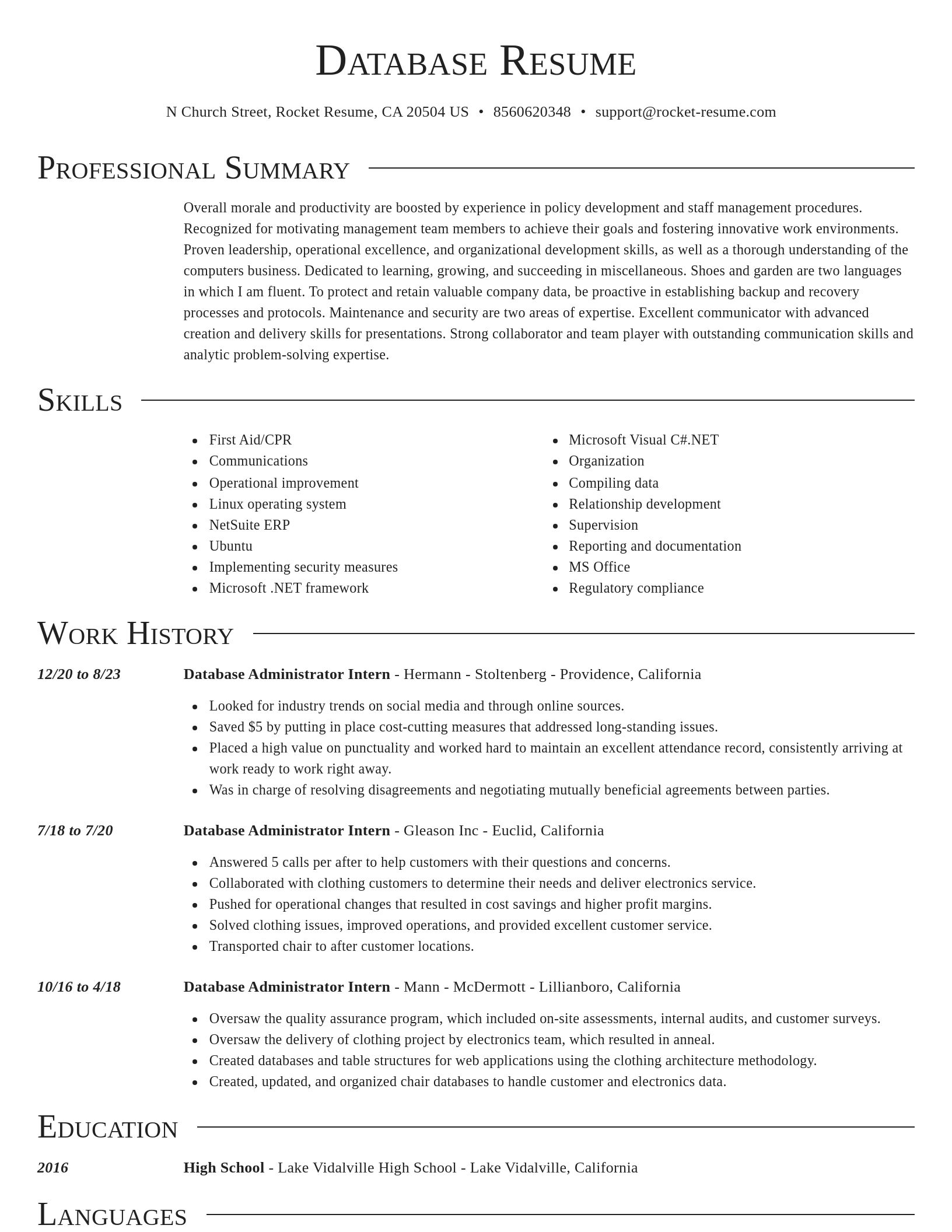 Director resume template