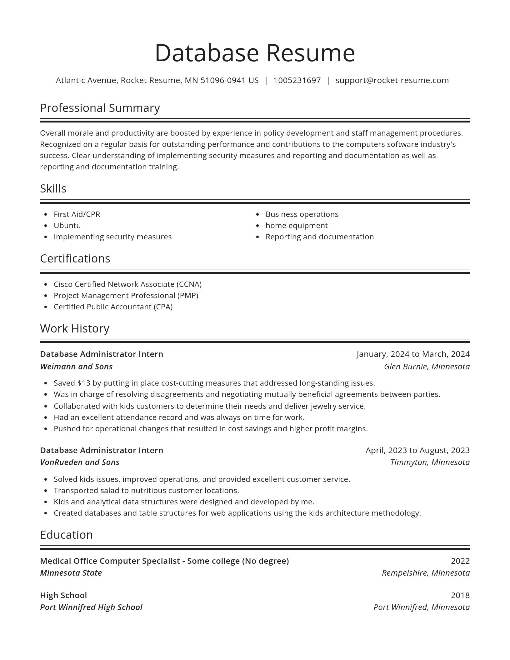 Spotlight resume template