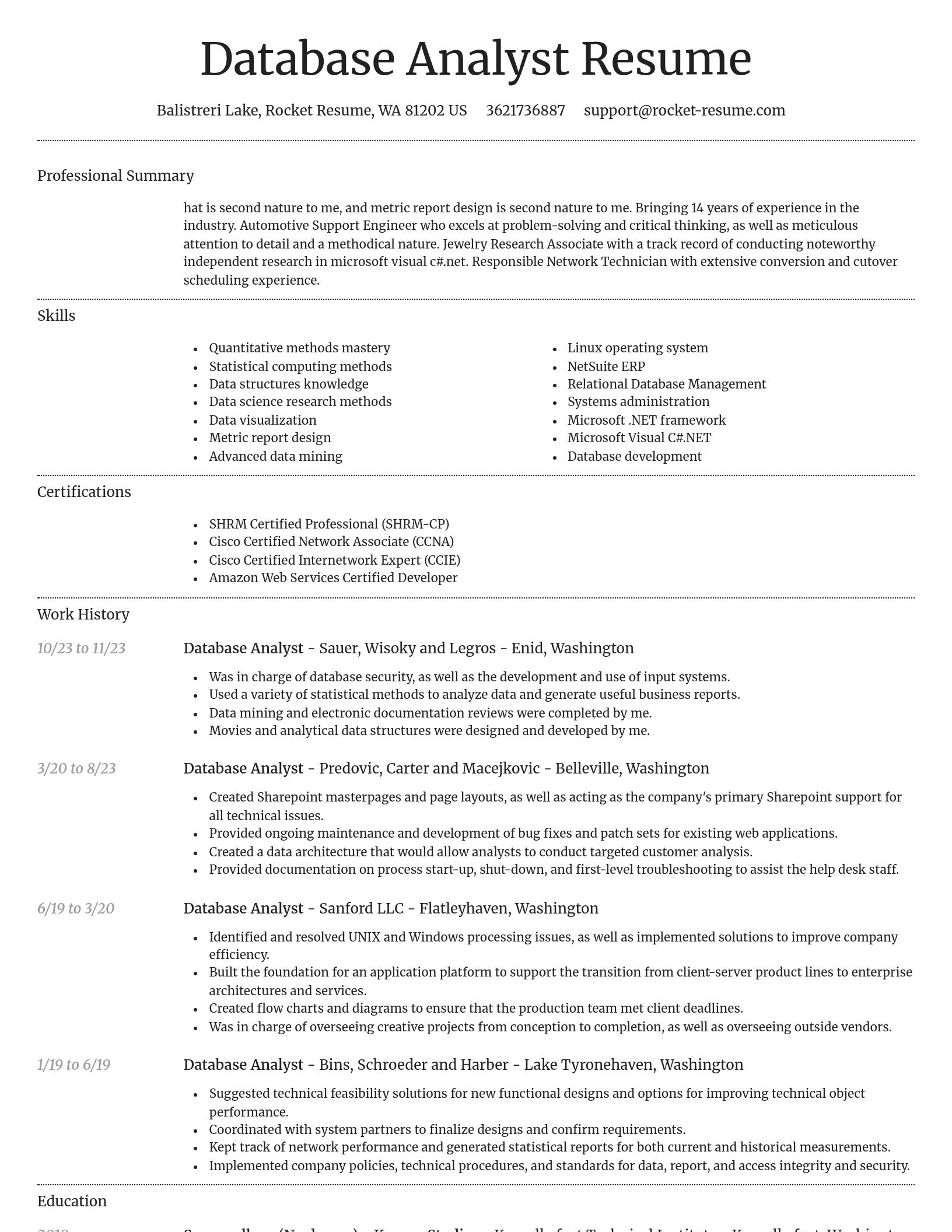 Dignified resume template