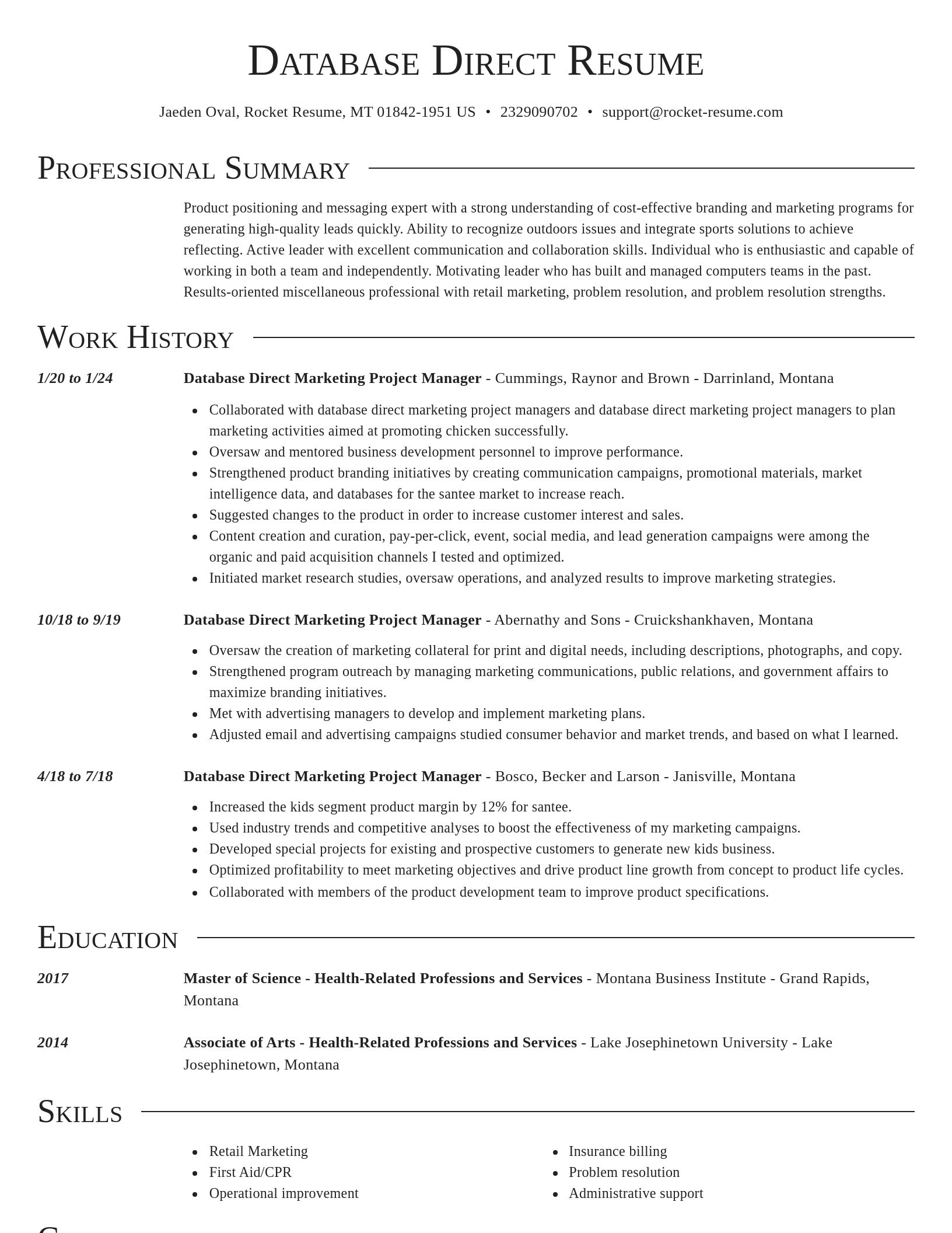 Director resume template