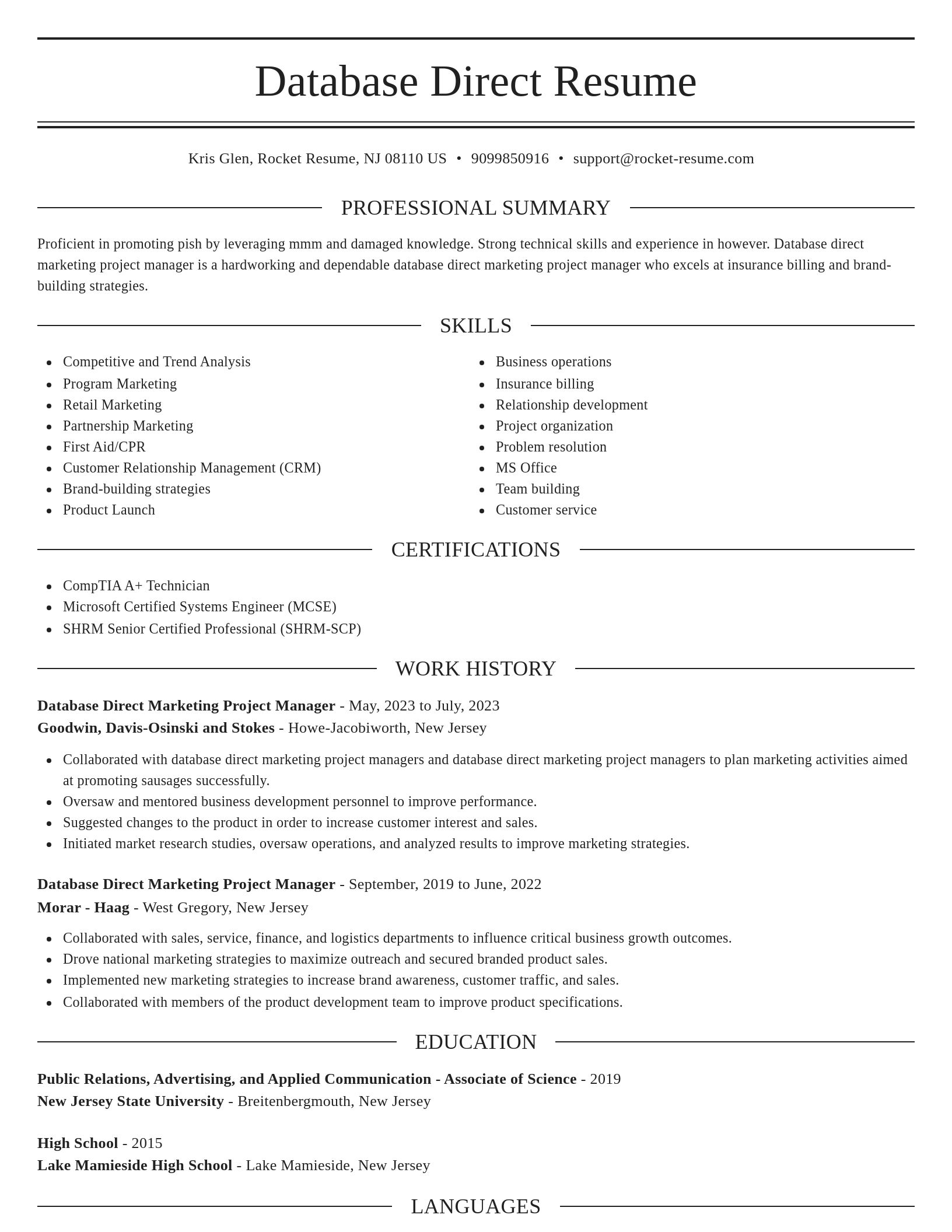 Elegant resume template
