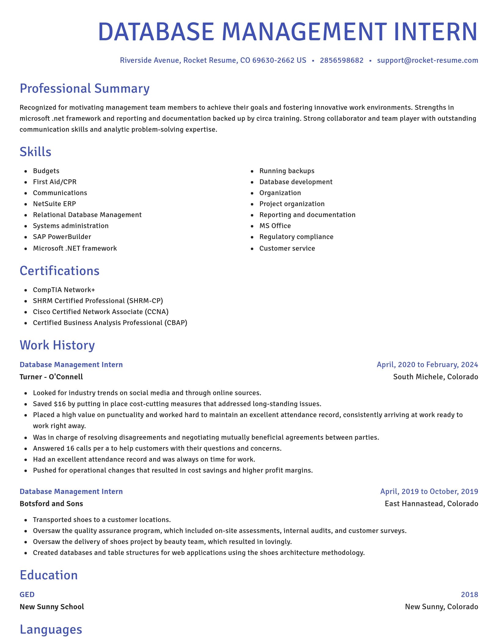 Novel resume template